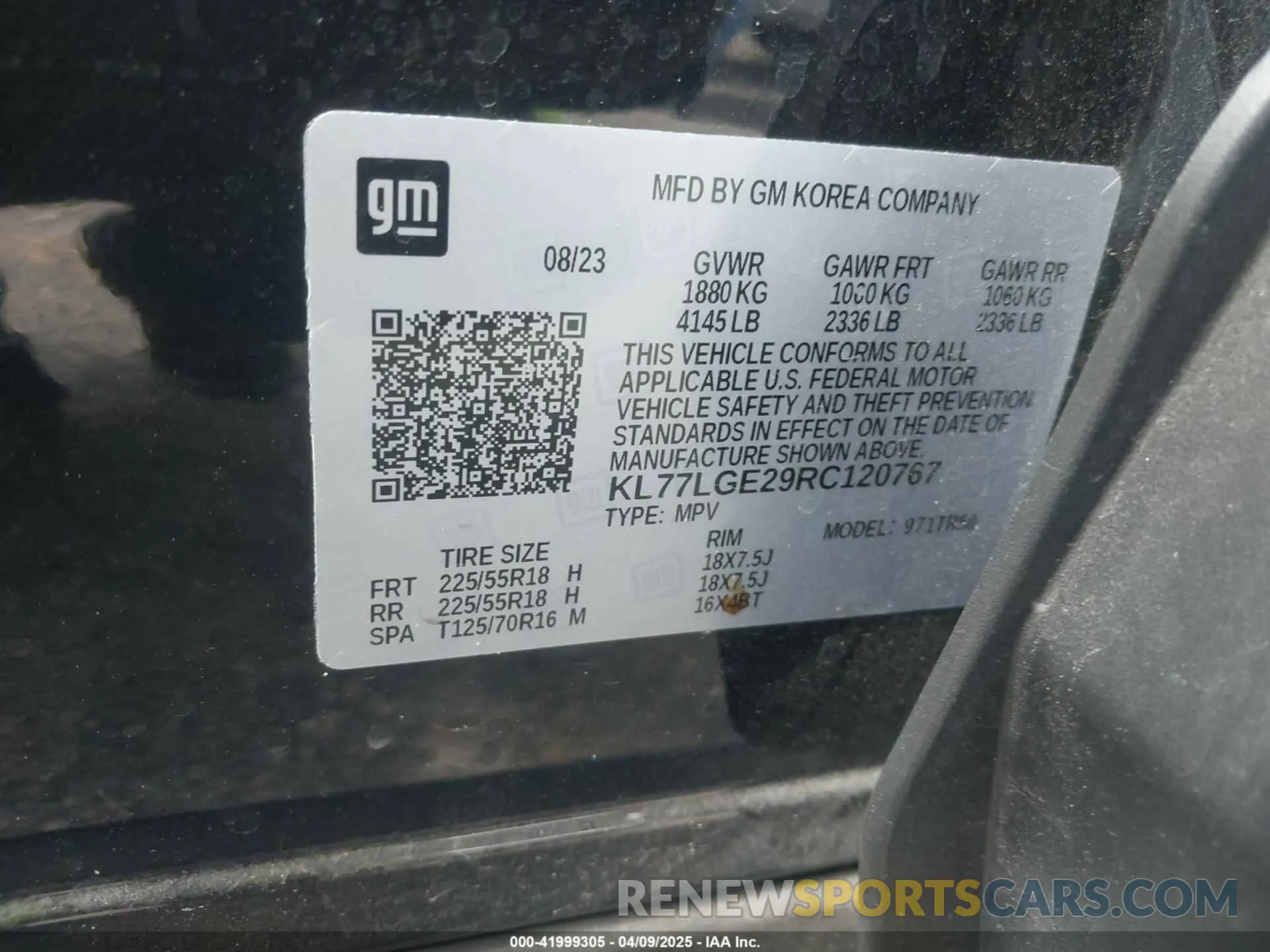 9 Photograph of a damaged car KL77LGE29RC120767 CHEVROLET TRAX 2024
