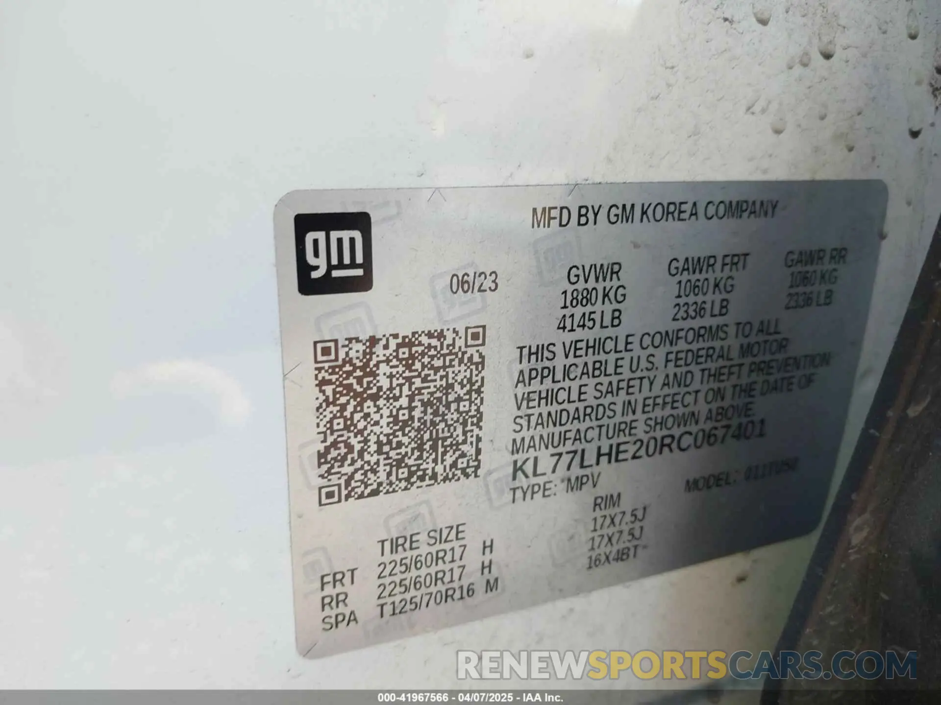 9 Photograph of a damaged car KL77LHE20RC067401 CHEVROLET TRAX 2024