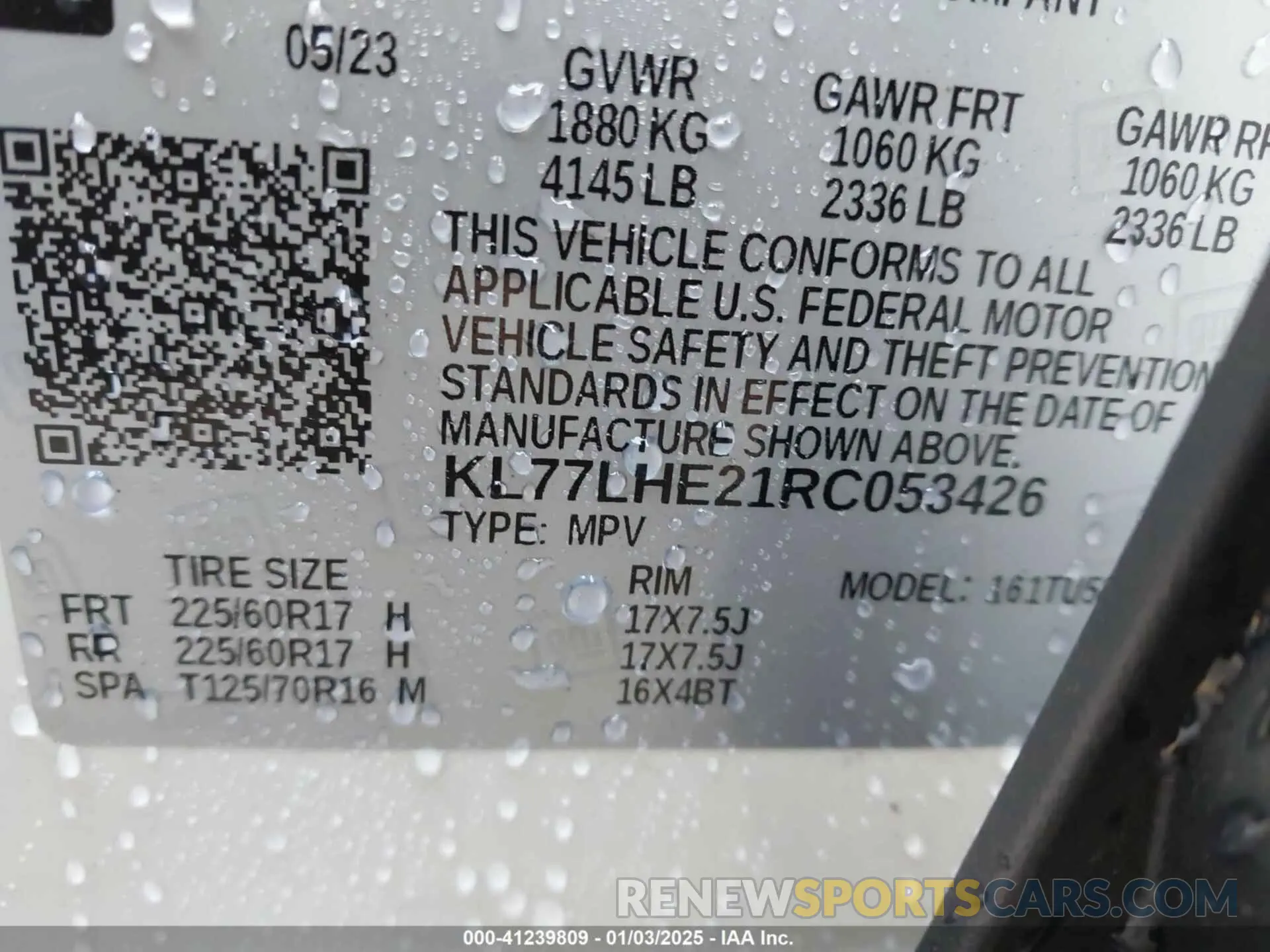 9 Photograph of a damaged car KL77LHE21RC053426 CHEVROLET TRAX 2024