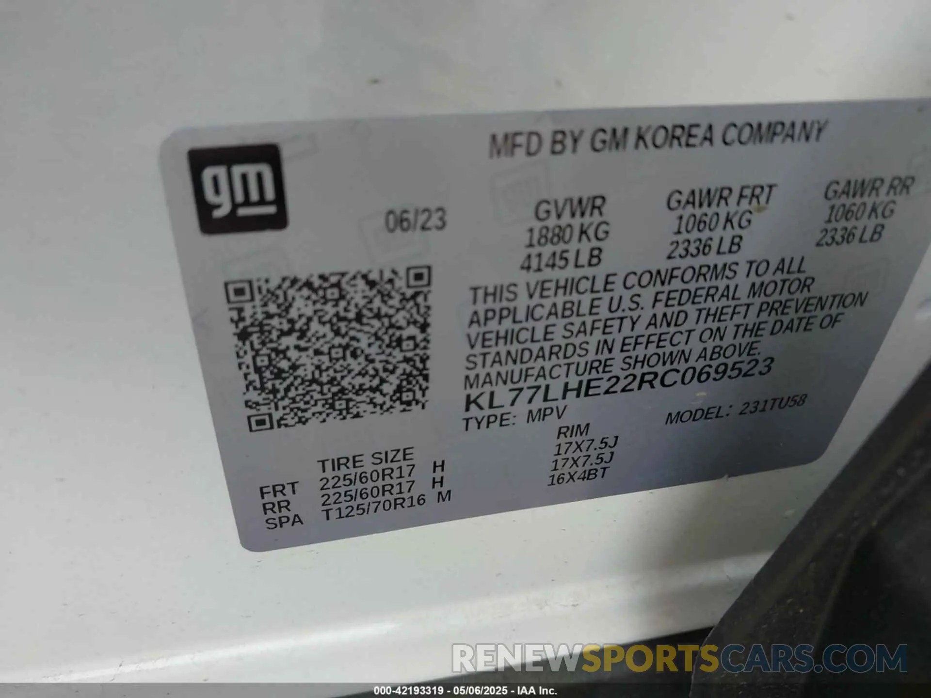 9 Photograph of a damaged car KL77LHE22RC069523 CHEVROLET TRAX 2024