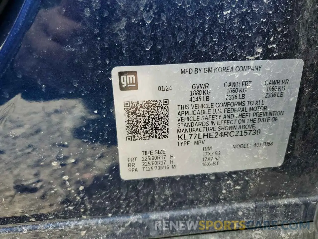 13 Photograph of a damaged car KL77LHE24RC215730 CHEVROLET TRAX 2024