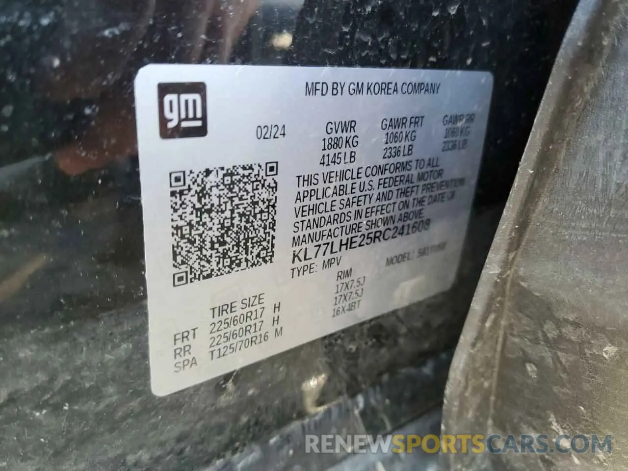 13 Photograph of a damaged car KL77LHE25RC241608 CHEVROLET TRAX 2024