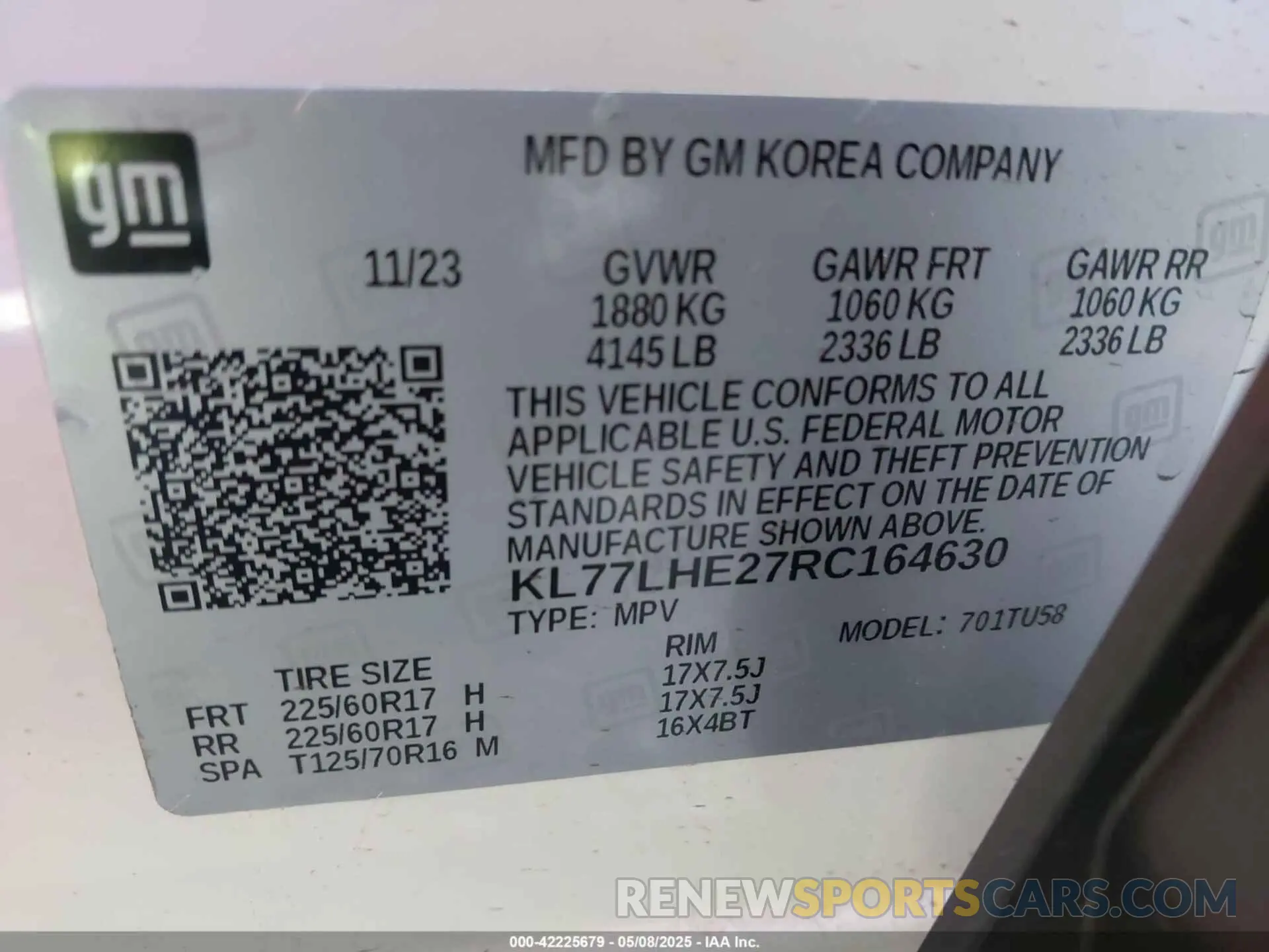 9 Photograph of a damaged car KL77LHE27RC164630 CHEVROLET TRAX 2024