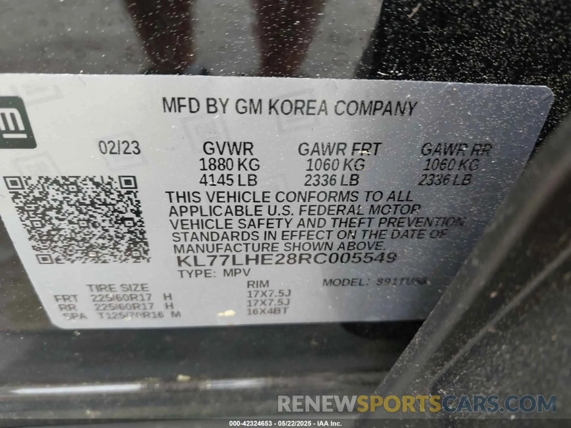 9 Photograph of a damaged car KL77LHE28RC005549 CHEVROLET TRAX 2024