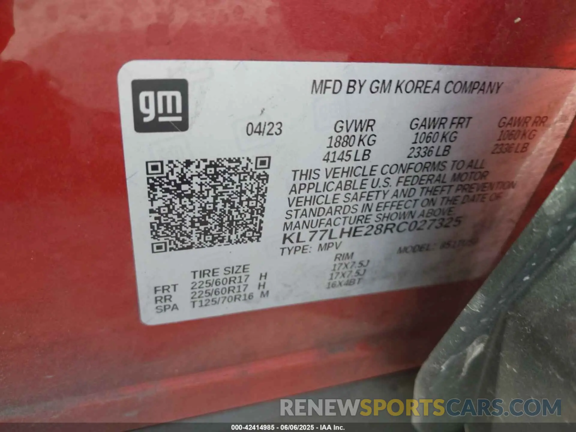 9 Photograph of a damaged car KL77LHE28RC027325 CHEVROLET TRAX 2024