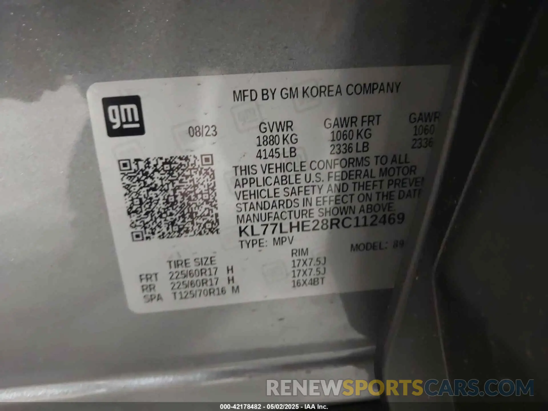 9 Photograph of a damaged car KL77LHE28RC112469 CHEVROLET TRAX 2024
