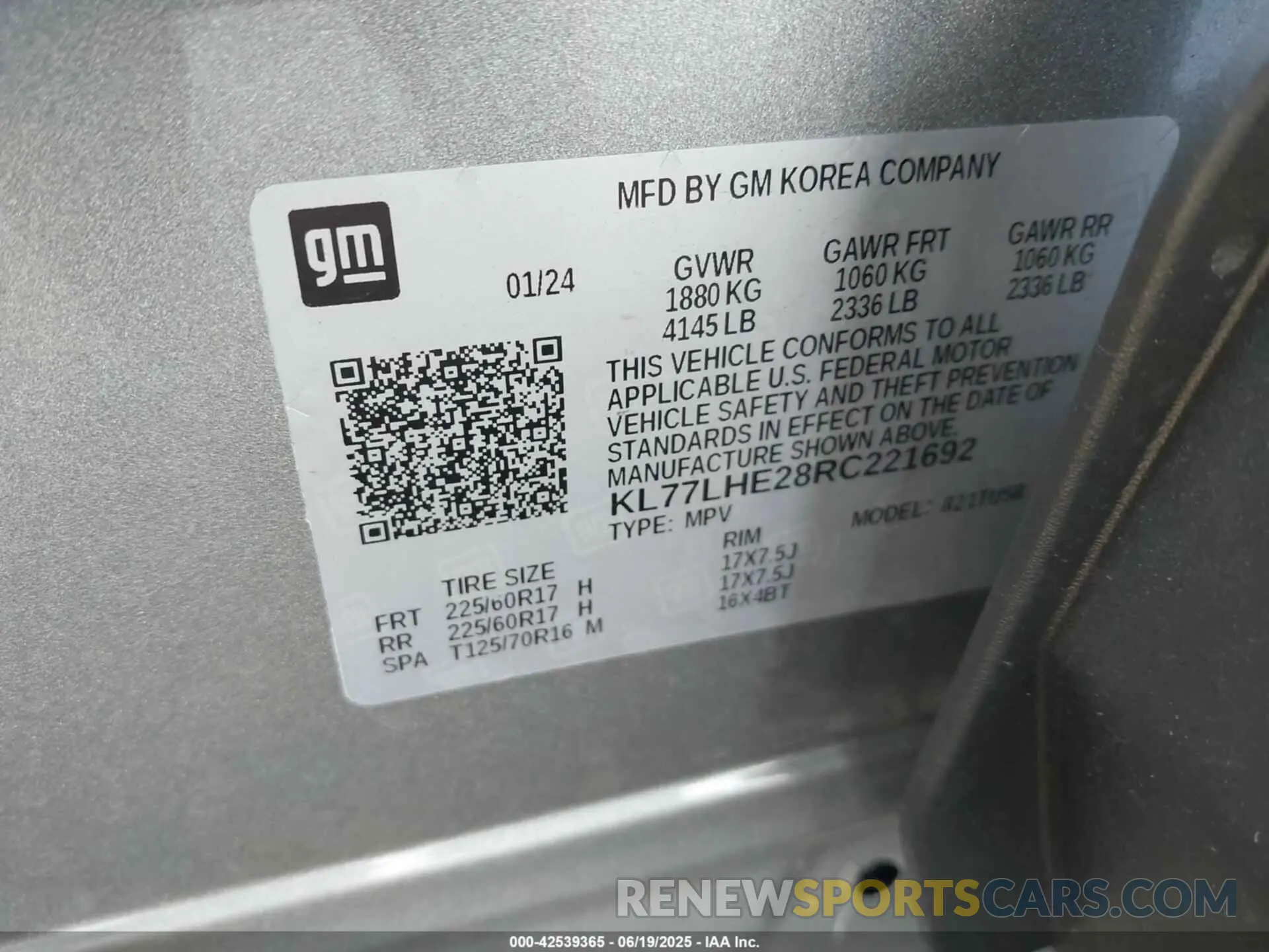 9 Photograph of a damaged car KL77LHE28RC221692 CHEVROLET TRAX 2024