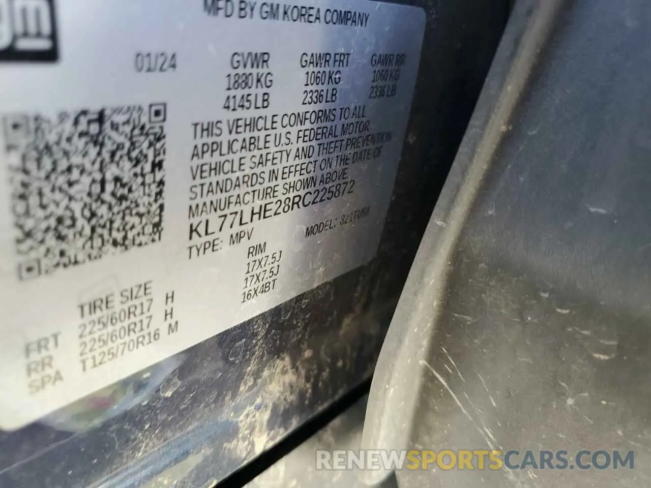 15 Photograph of a damaged car KL77LHE28RC225872 CHEVROLET TRAX 2024