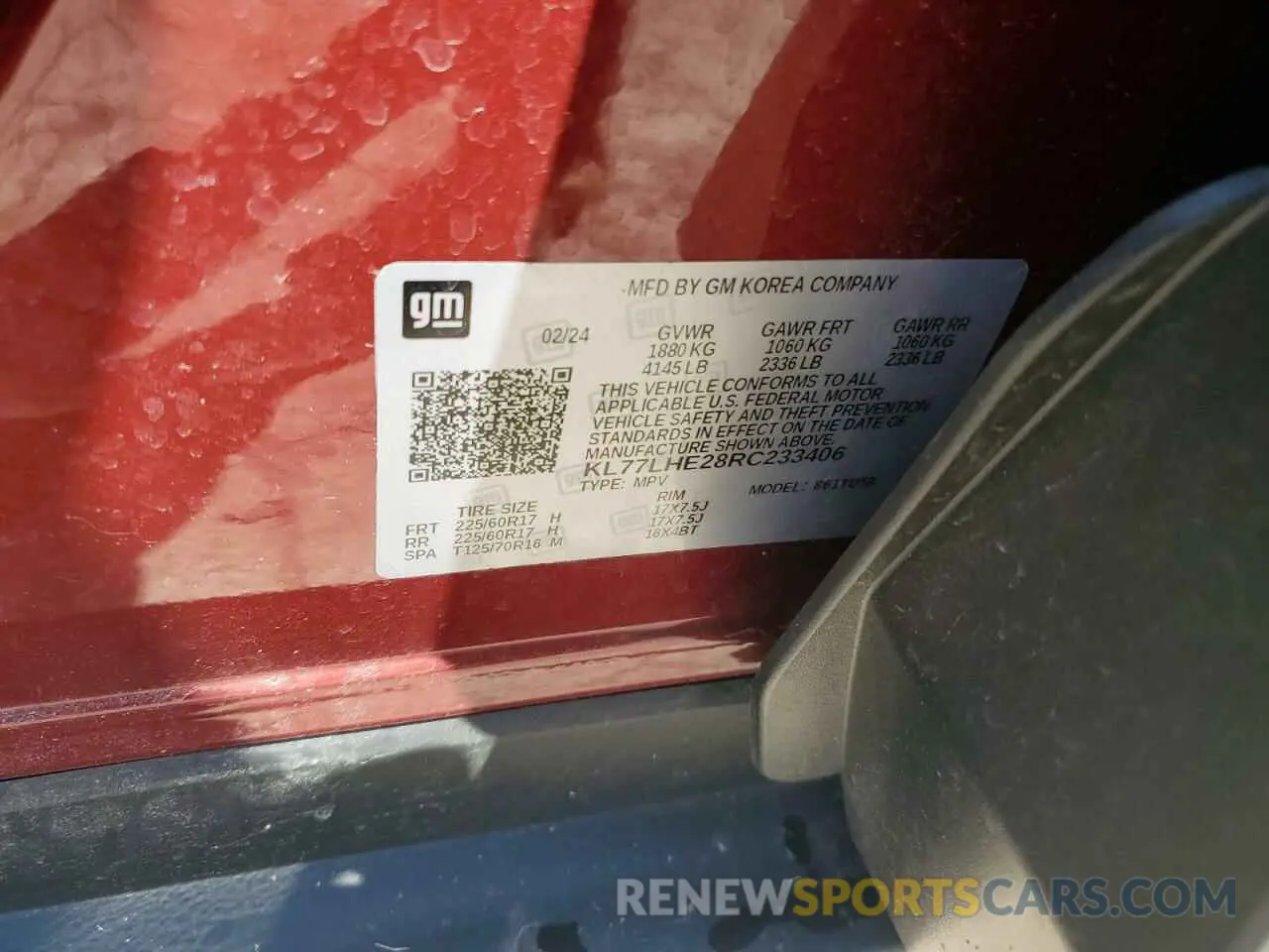 15 Photograph of a damaged car KL77LHE28RC233406 CHEVROLET TRAX 2024