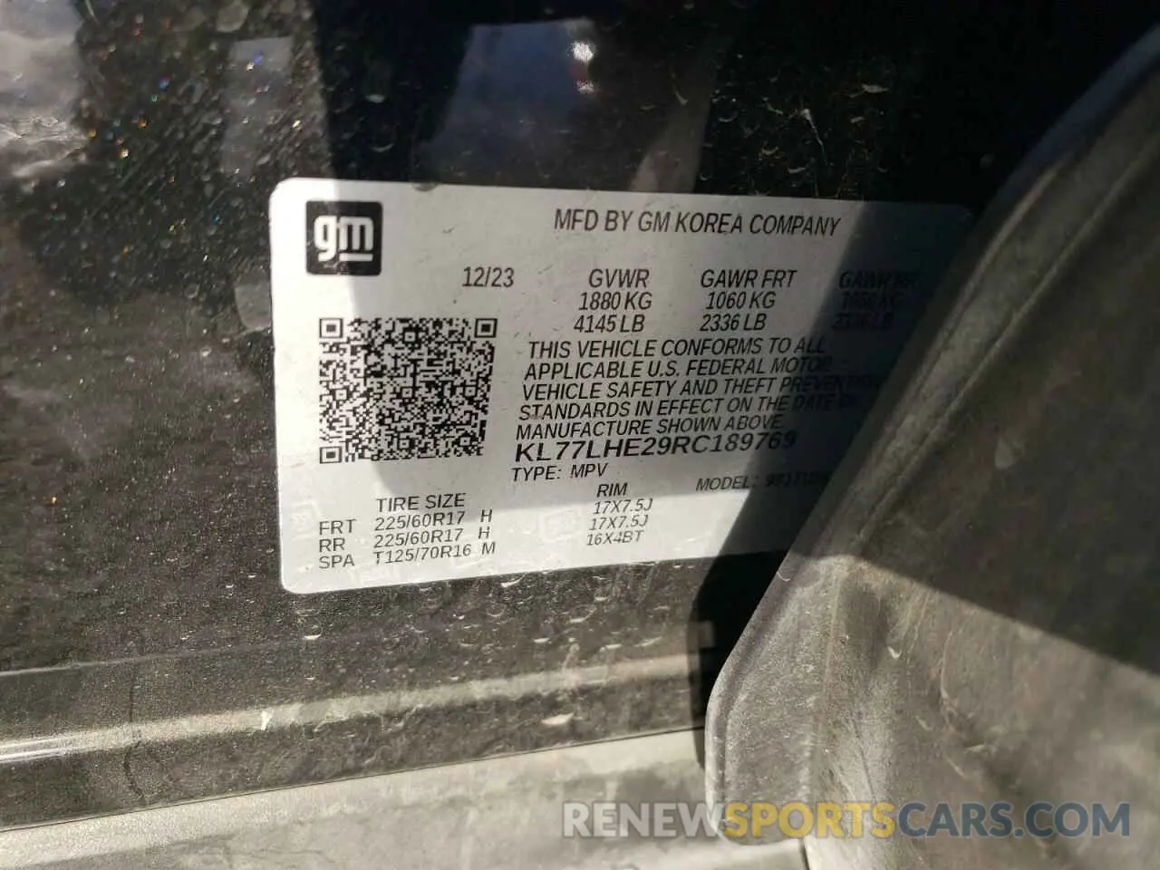 15 Photograph of a damaged car KL77LHE29RC189769 CHEVROLET TRAX 2024