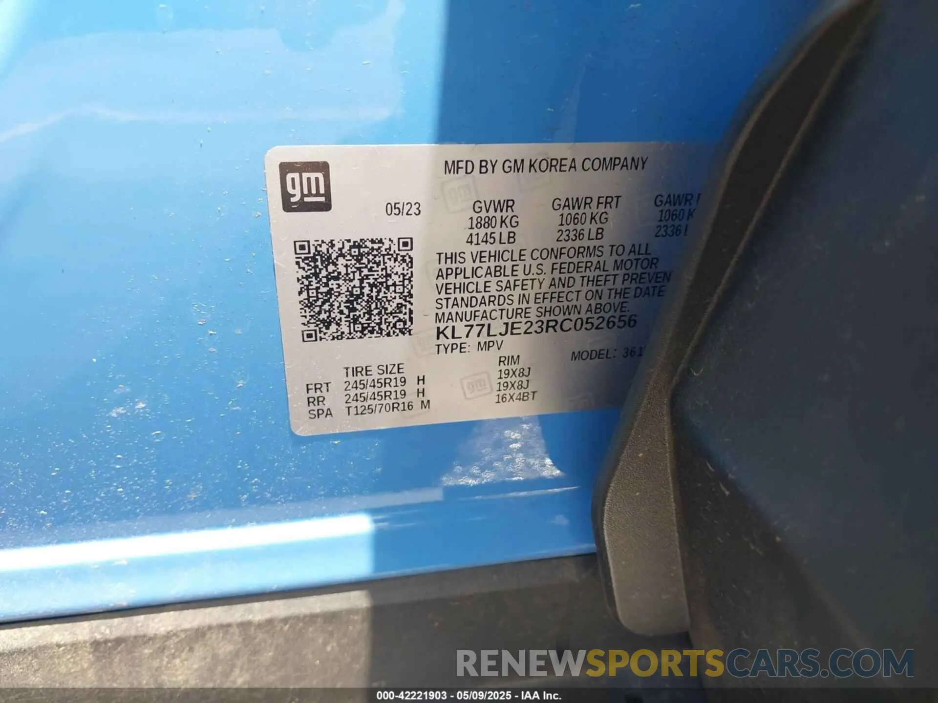 9 Photograph of a damaged car KL77LJE23RC052656 CHEVROLET TRAX 2024