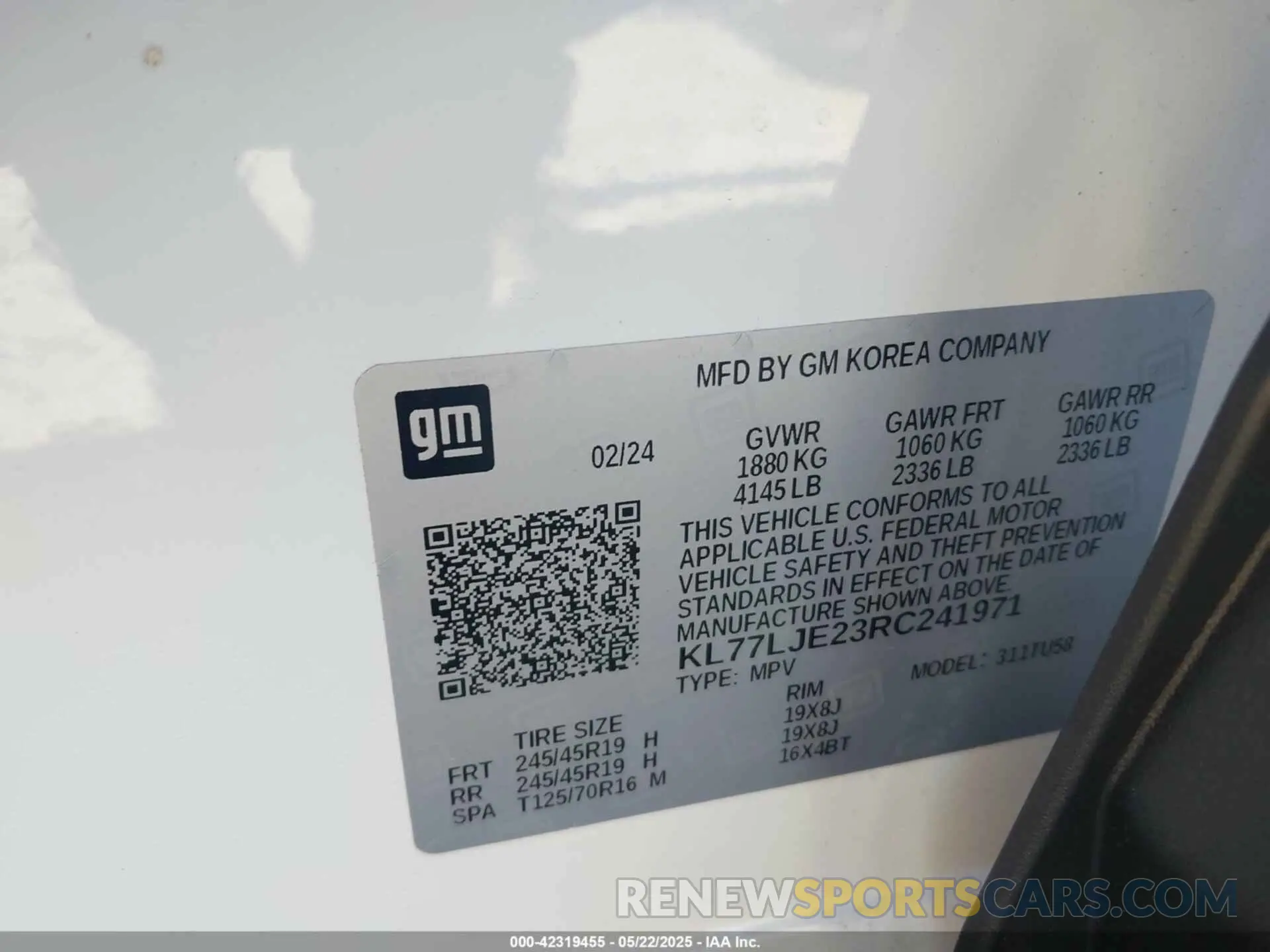 9 Photograph of a damaged car KL77LJE23RC241971 CHEVROLET TRAX 2024