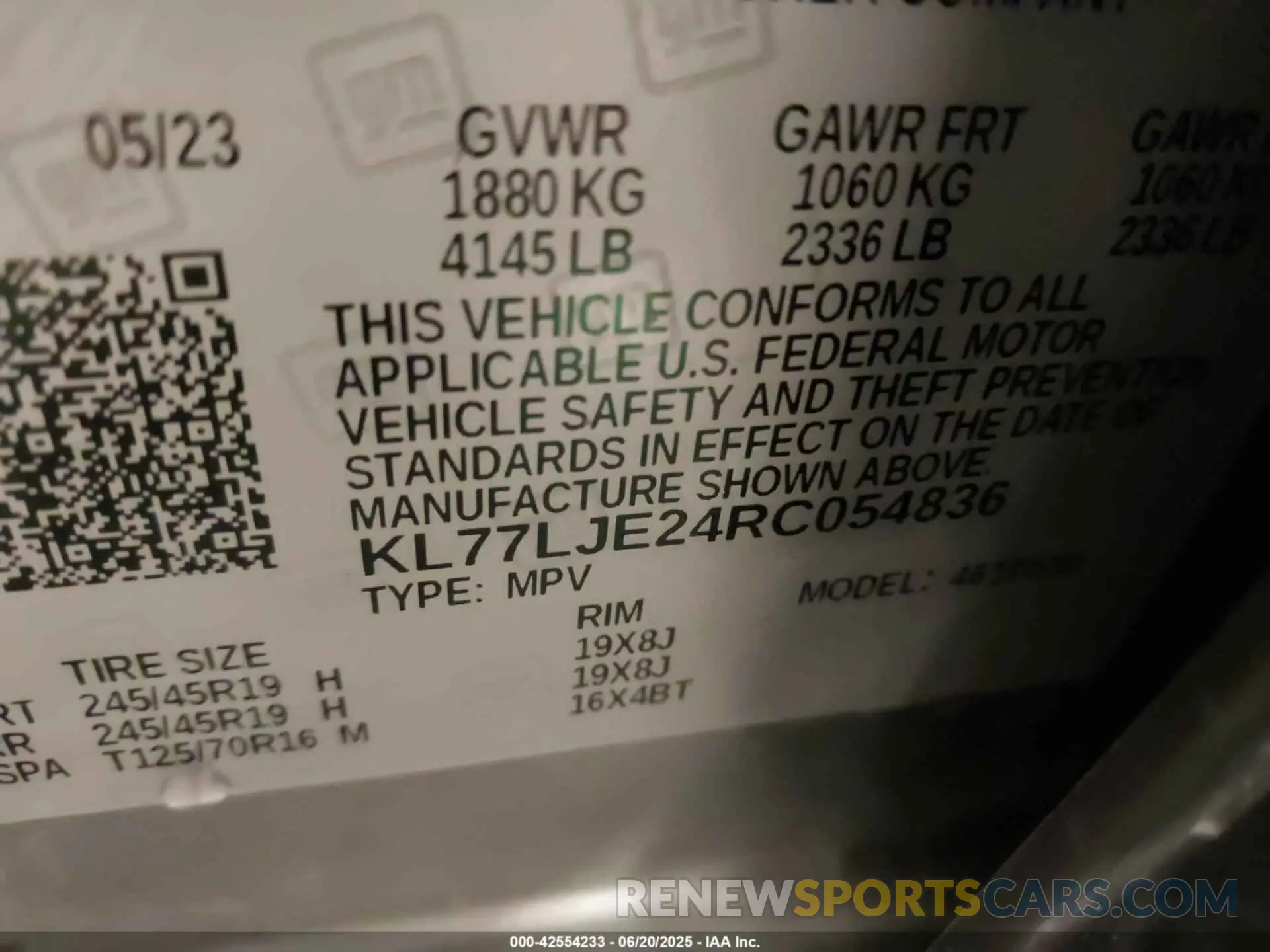 9 Photograph of a damaged car KL77LJE24RC054836 CHEVROLET TRAX 2024