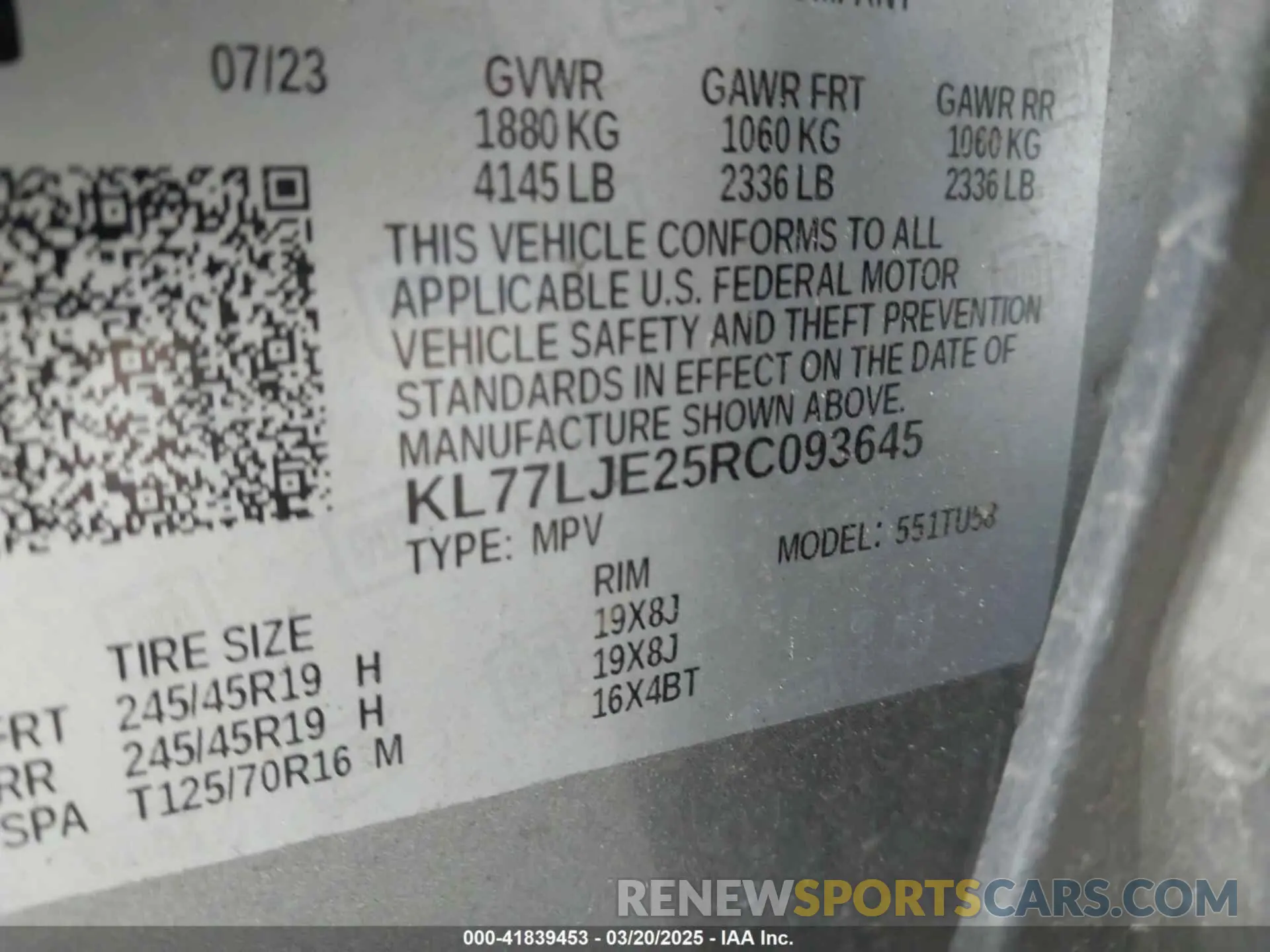 9 Photograph of a damaged car KL77LJE25RC093645 CHEVROLET TRAX 2024