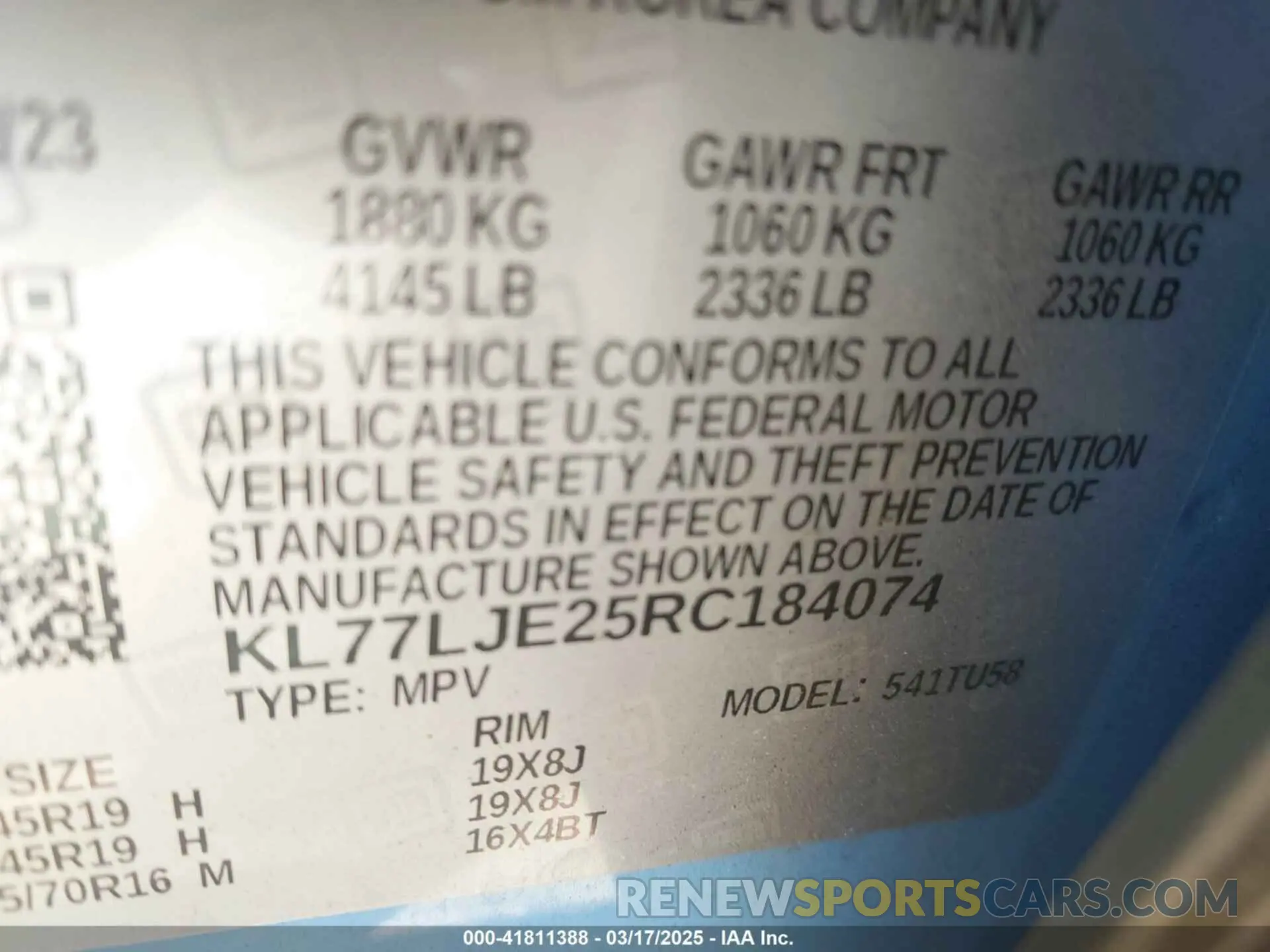 9 Photograph of a damaged car KL77LJE25RC184074 CHEVROLET TRAX 2024