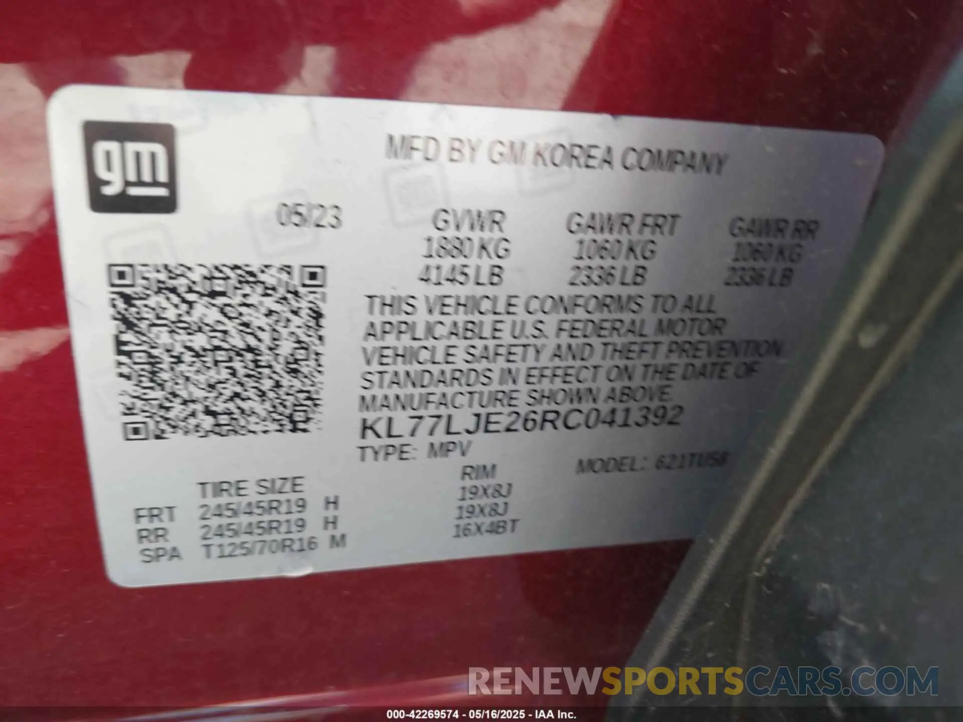 9 Photograph of a damaged car KL77LJE26RC041392 CHEVROLET TRAX 2024