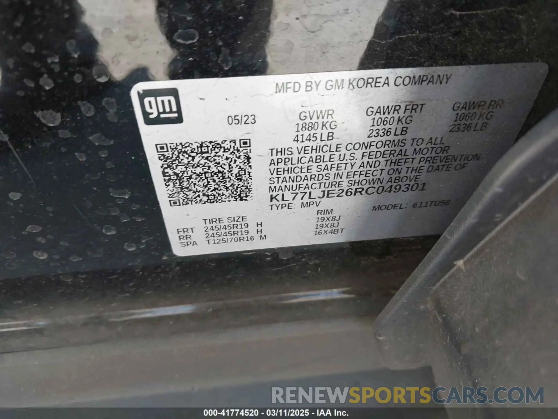 9 Photograph of a damaged car KL77LJE26RC049301 CHEVROLET TRAX 2024