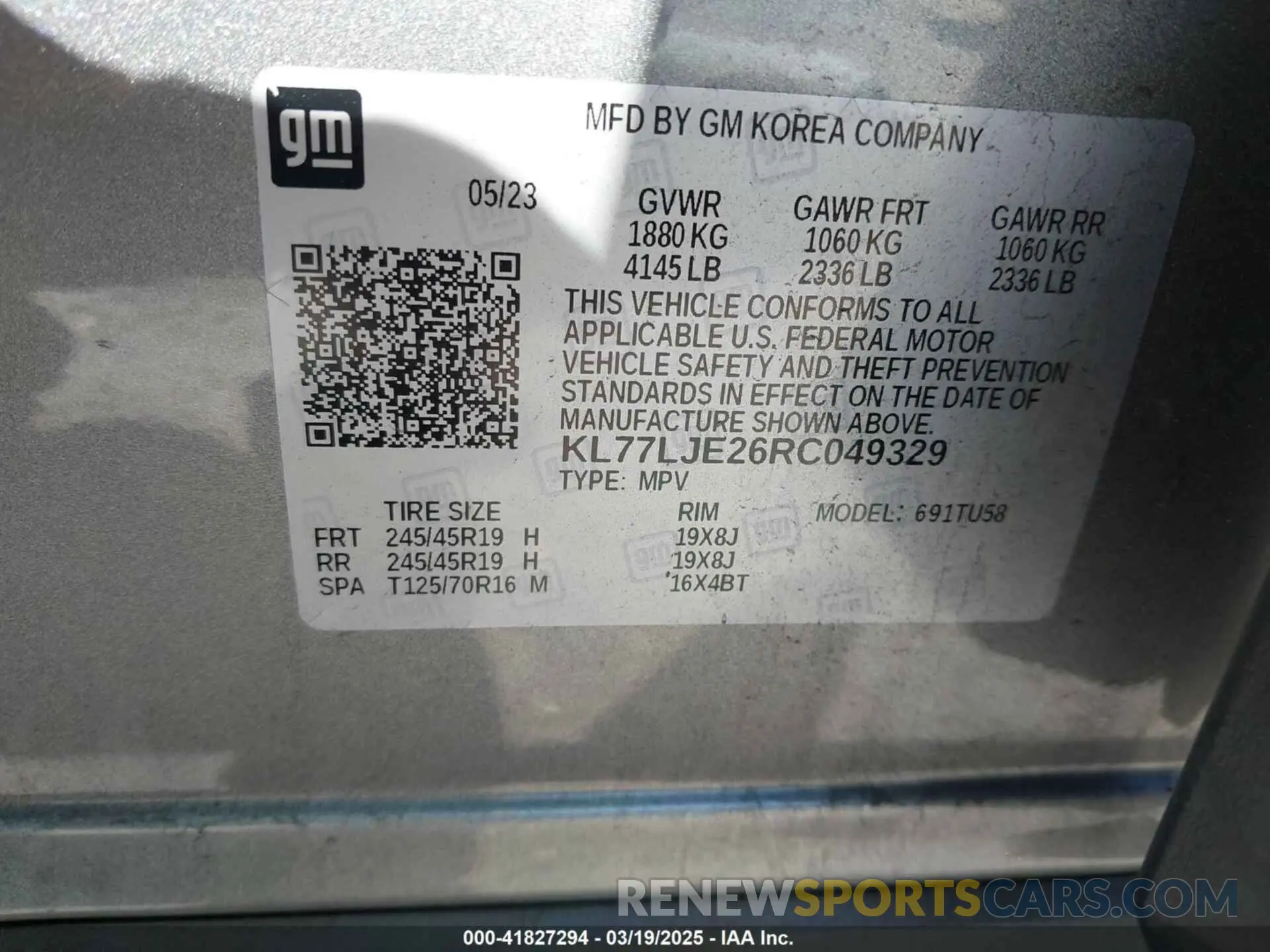 9 Photograph of a damaged car KL77LJE26RC049329 CHEVROLET TRAX 2024