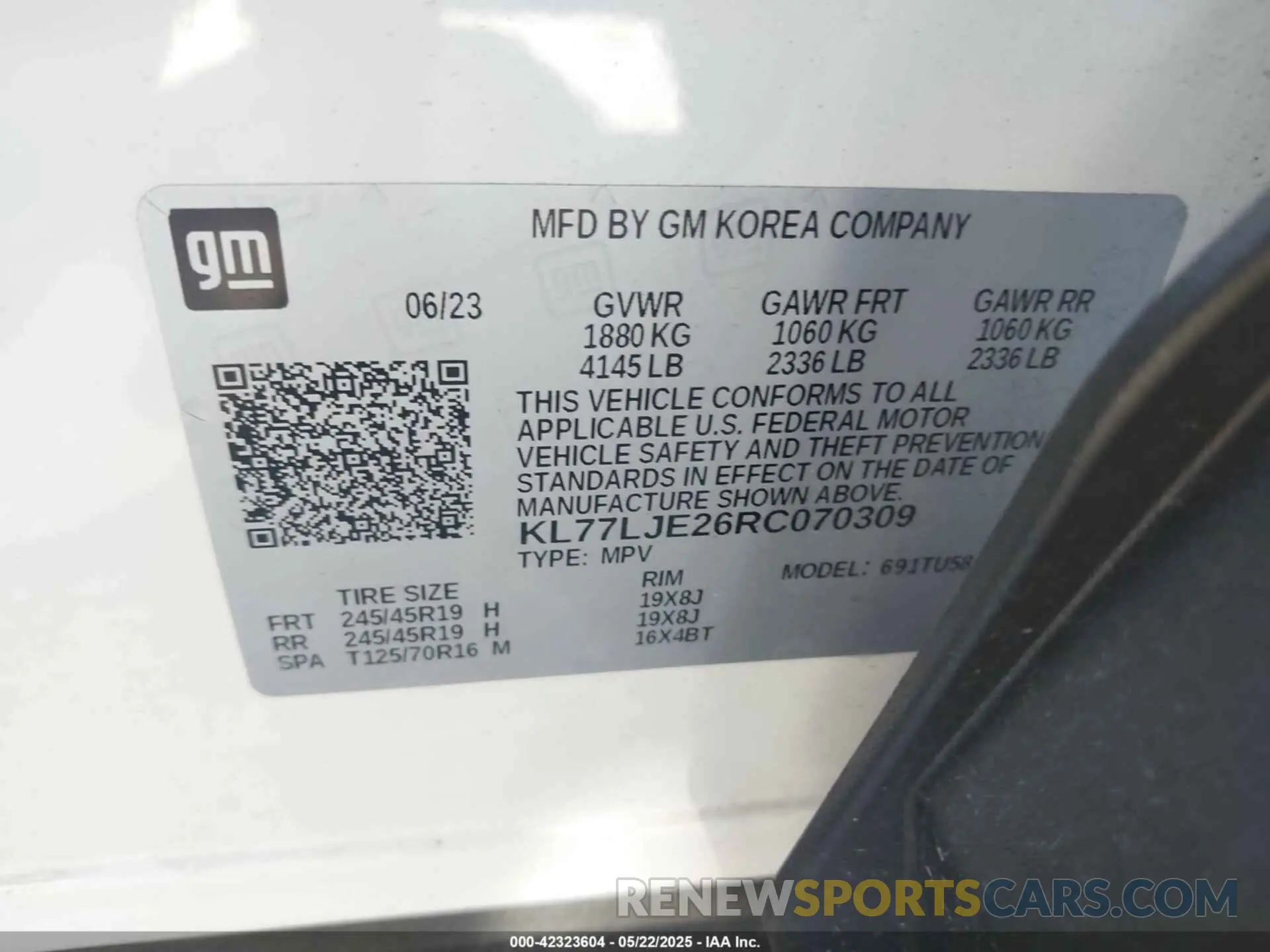 9 Photograph of a damaged car KL77LJE26RC070309 CHEVROLET TRAX 2024