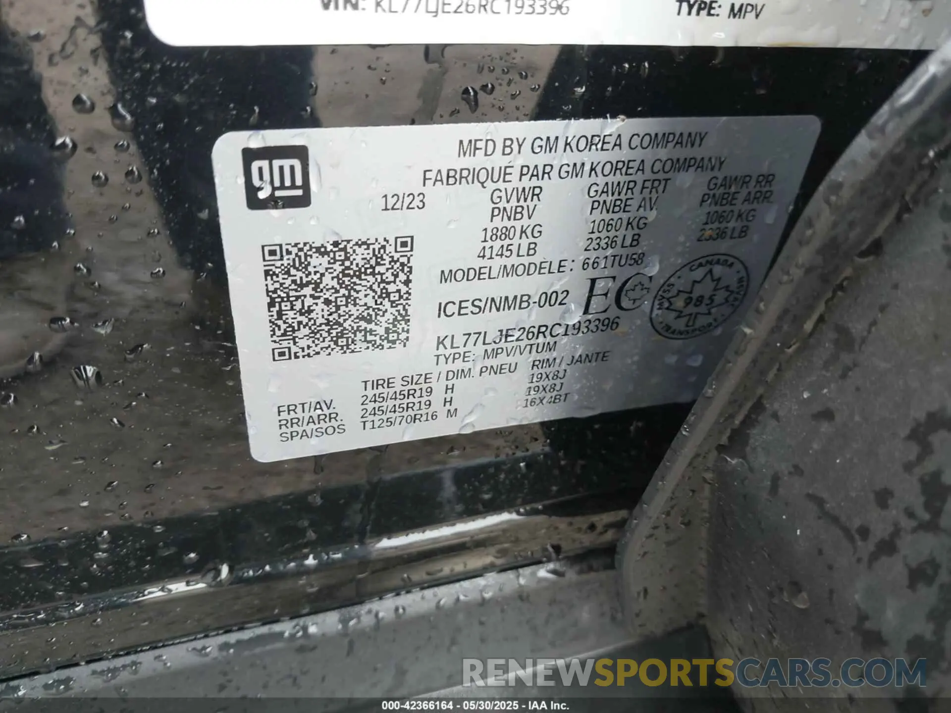 9 Photograph of a damaged car KL77LJE26RC193396 CHEVROLET TRAX 2024