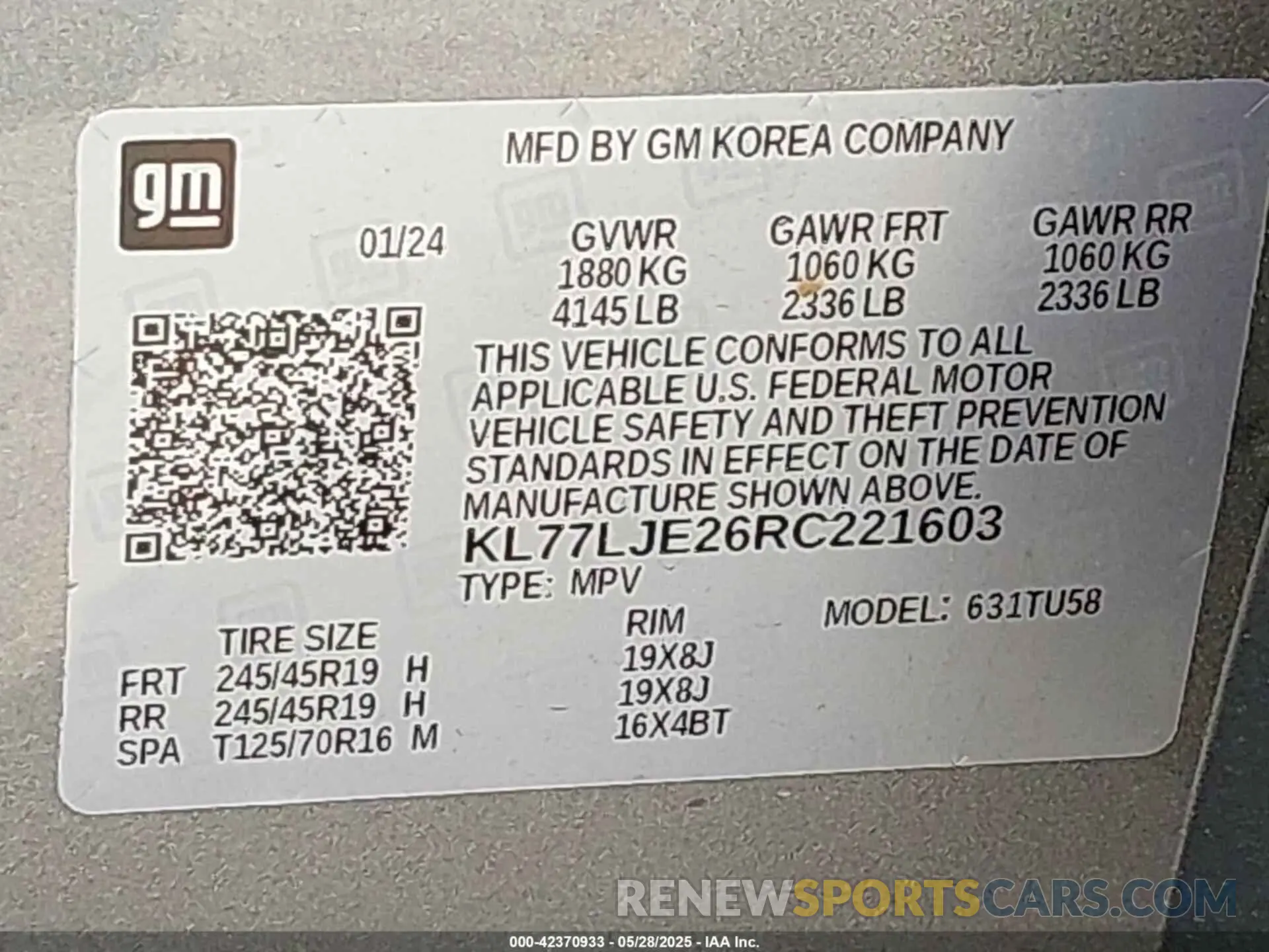 9 Photograph of a damaged car KL77LJE26RC221603 CHEVROLET TRAX 2024