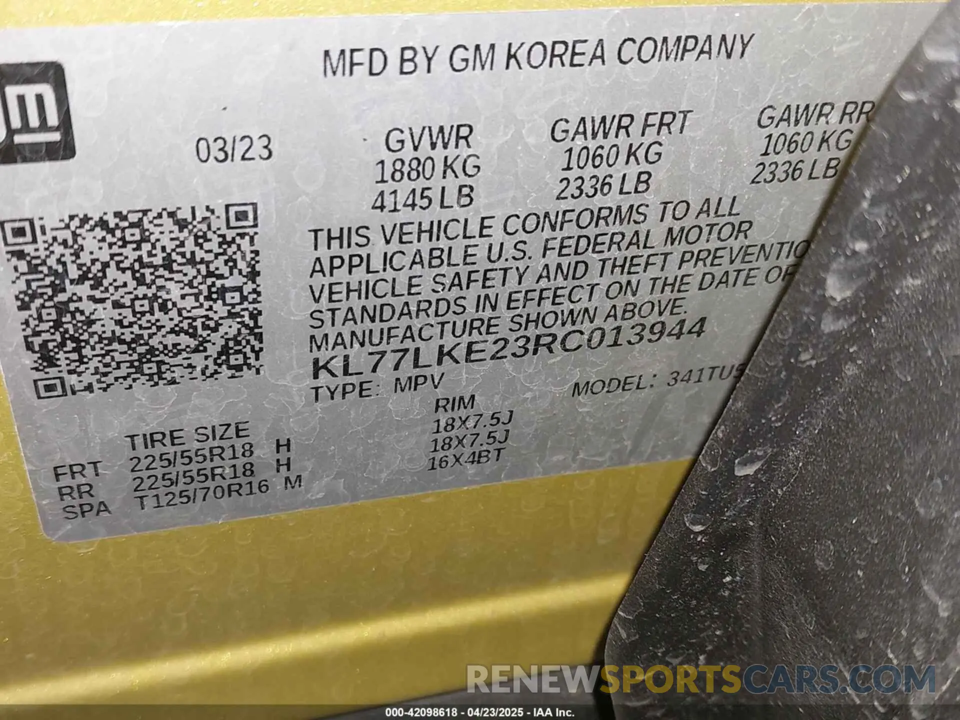 9 Photograph of a damaged car KL77LKE23RC013944 CHEVROLET TRAX 2024