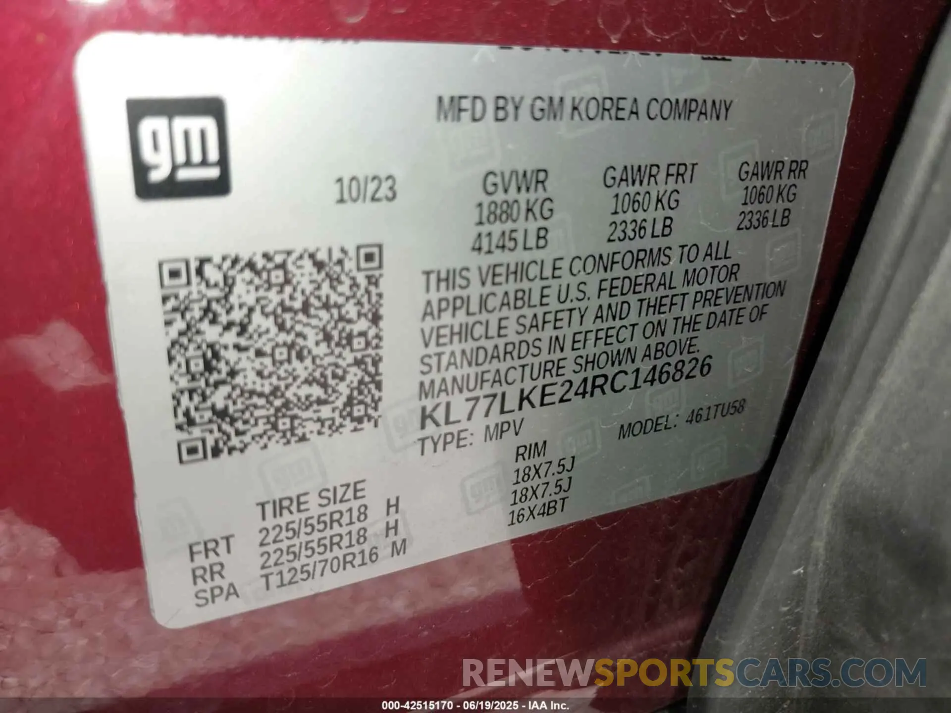 9 Photograph of a damaged car KL77LKE24RC146826 CHEVROLET TRAX 2024