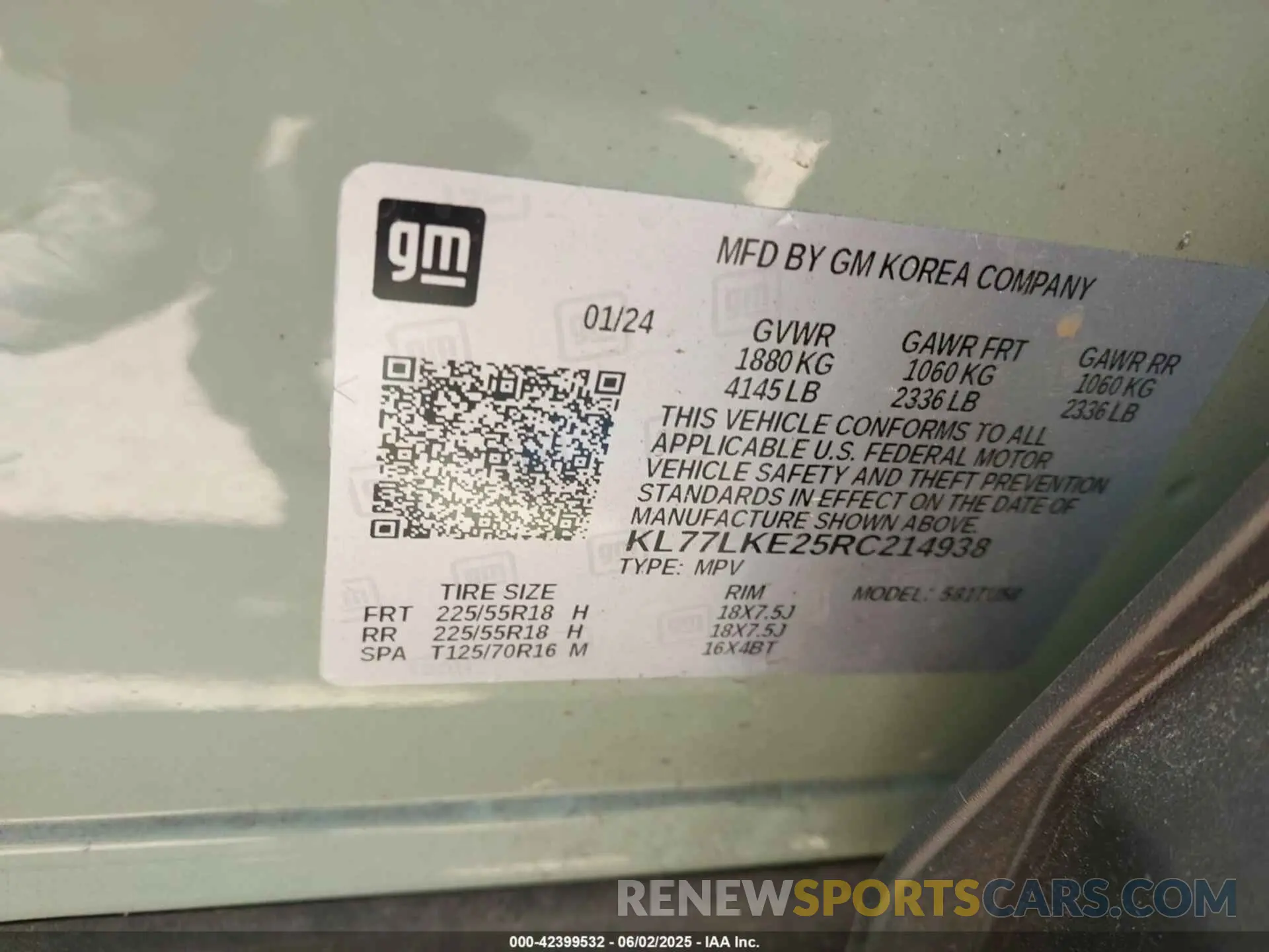 9 Photograph of a damaged car KL77LKE25RC214938 CHEVROLET TRAX 2024
