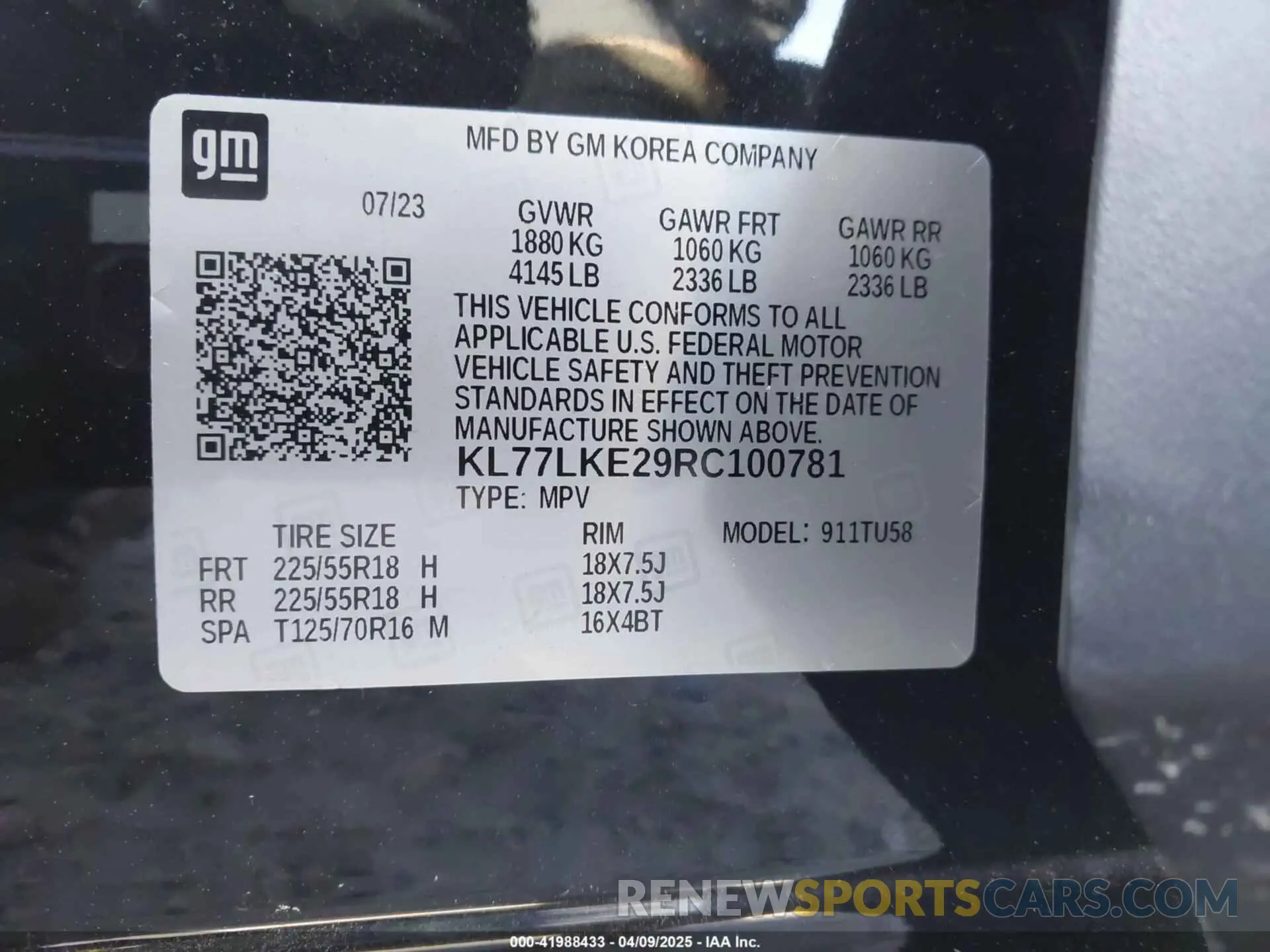 9 Photograph of a damaged car KL77LKE29RC100781 CHEVROLET TRAX 2024