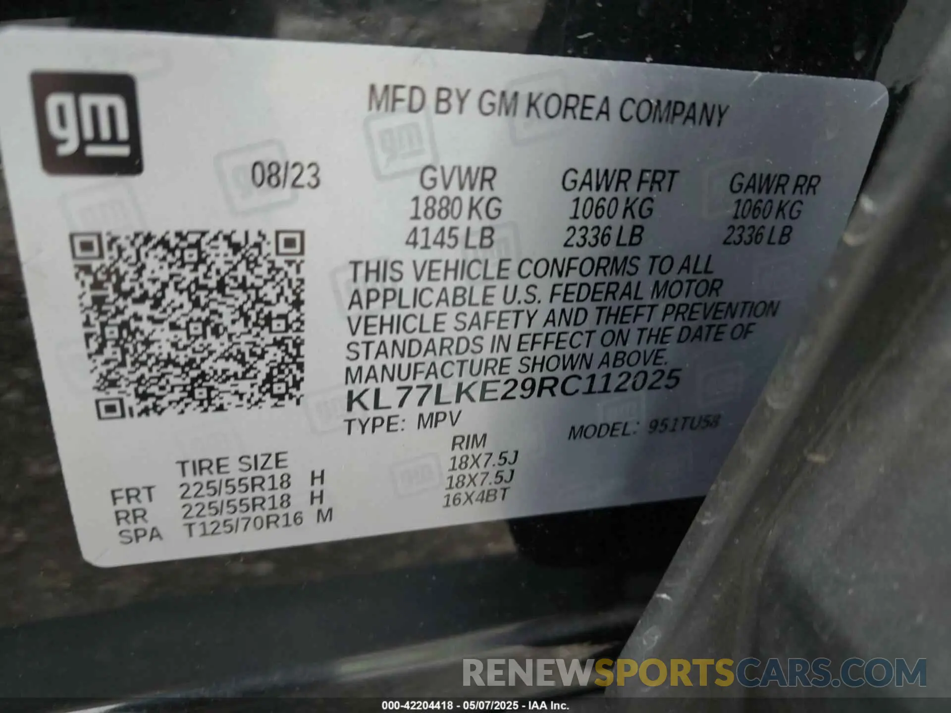 9 Photograph of a damaged car KL77LKE29RC112025 CHEVROLET TRAX 2024