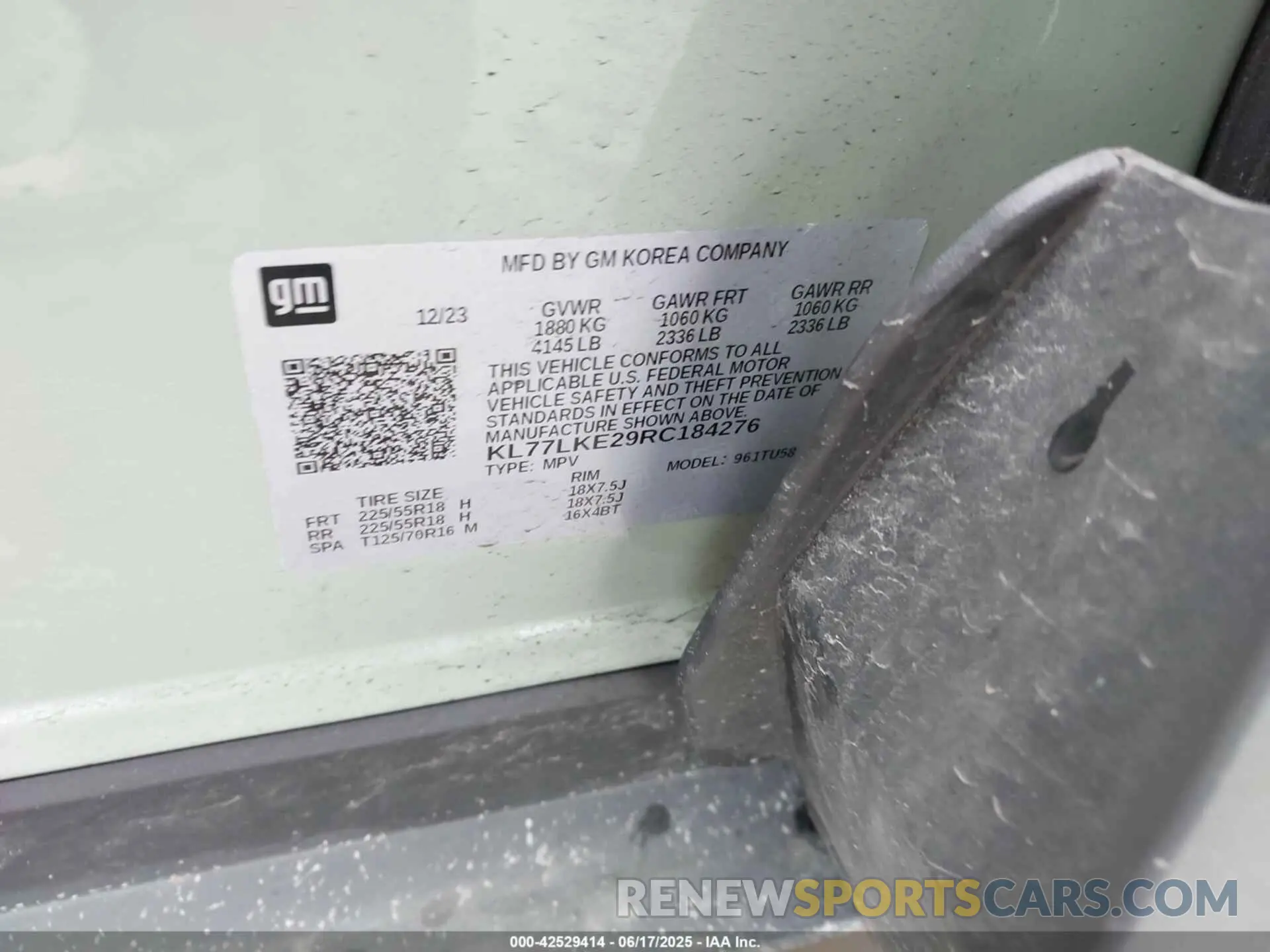 9 Photograph of a damaged car KL77LKE29RC184276 CHEVROLET TRAX 2024