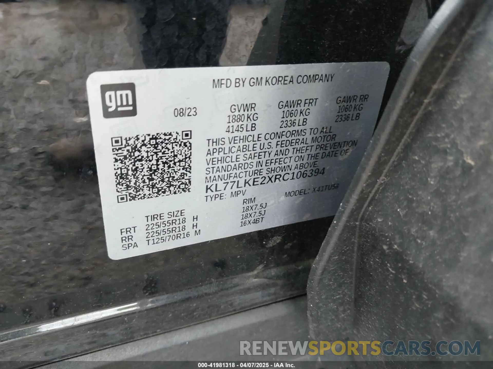 9 Photograph of a damaged car KL77LKE2XRC106394 CHEVROLET TRAX 2024