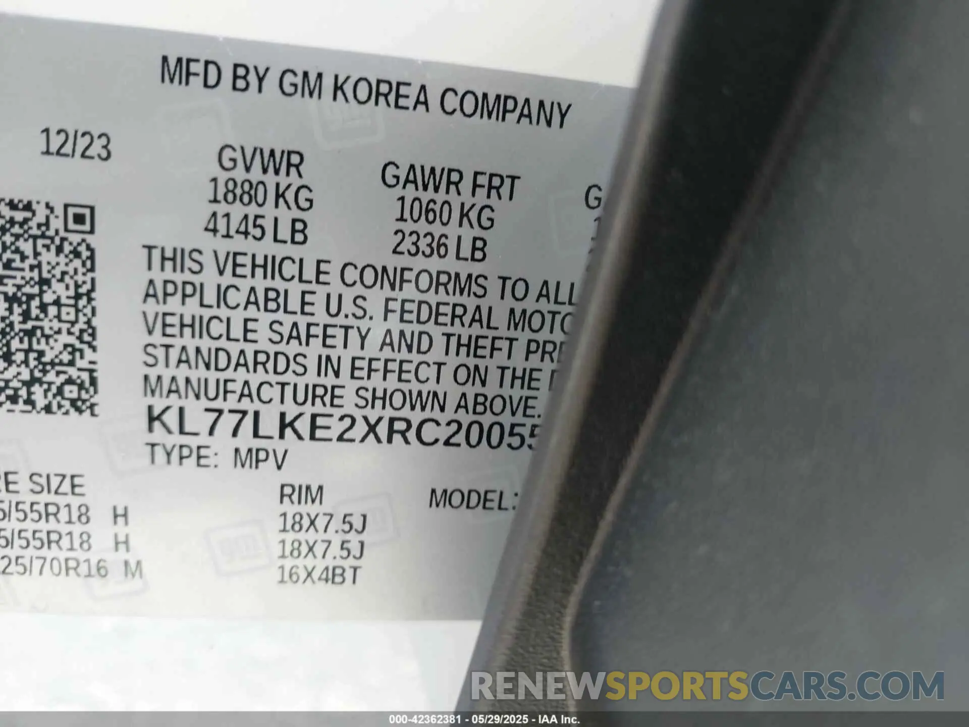 9 Photograph of a damaged car KL77LKE2XRC200551 CHEVROLET TRAX 2024