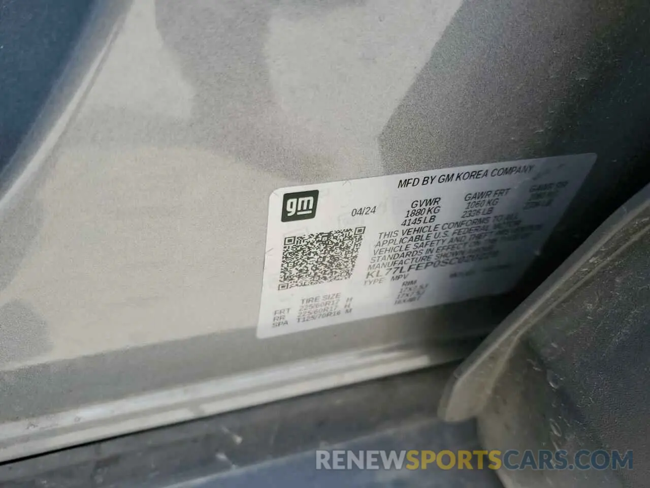 15 Photograph of a damaged car KL77LFEP0SC020228 CHEVROLET TRAX 2025