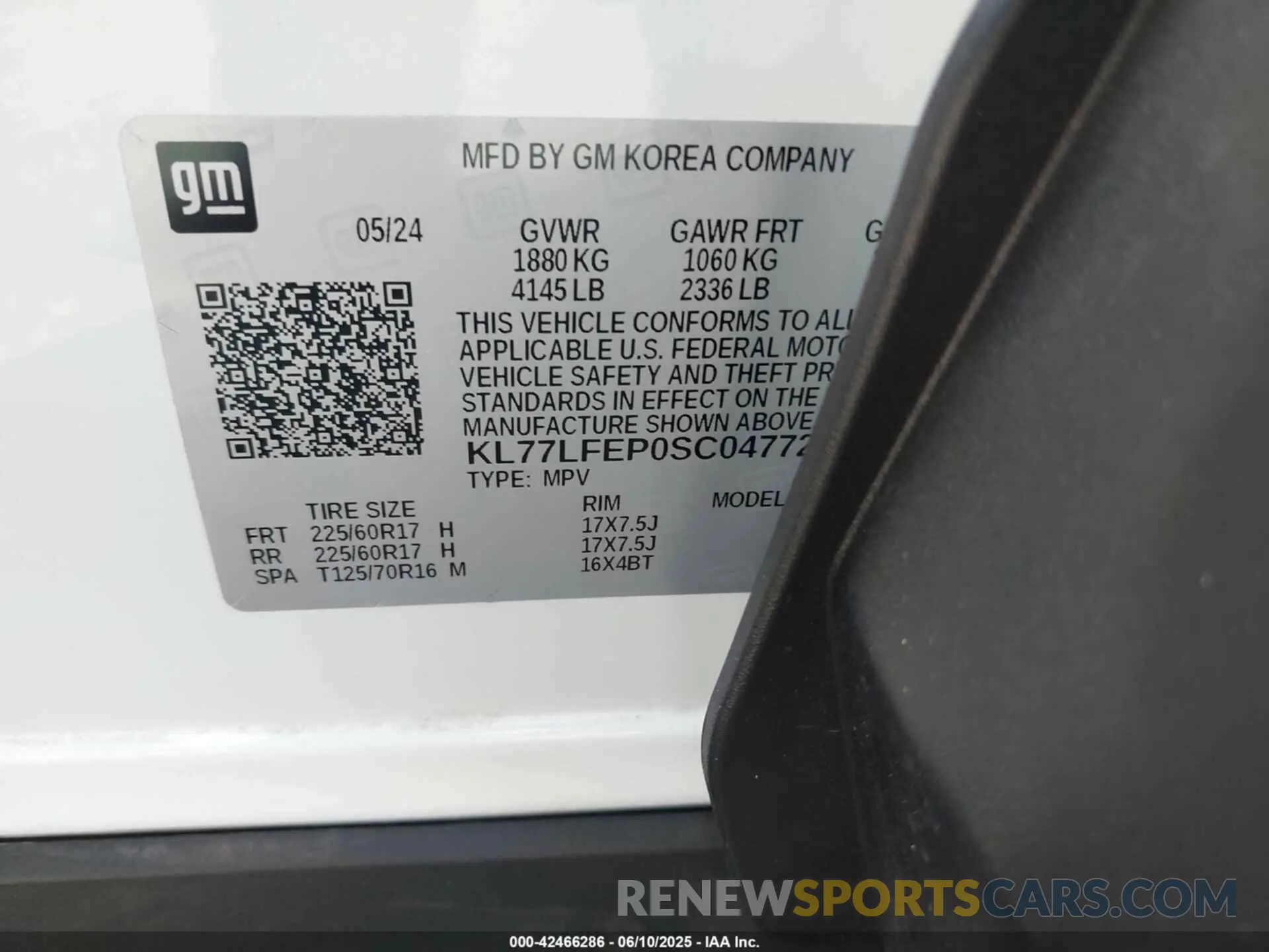 9 Photograph of a damaged car KL77LFEP0SC047722 CHEVROLET TRAX 2025