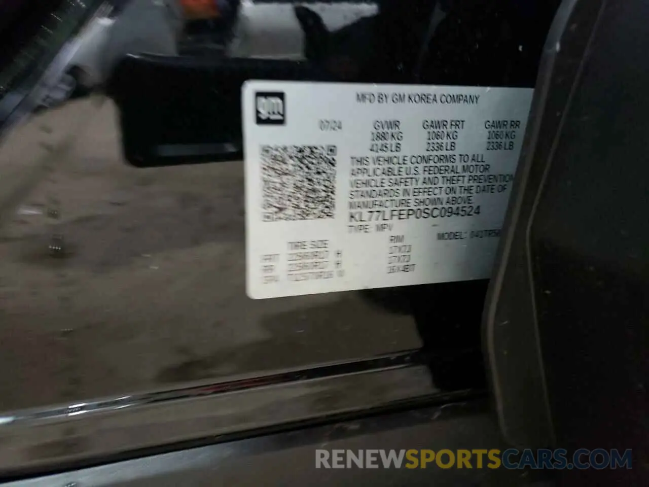13 Photograph of a damaged car KL77LFEP0SC094524 CHEVROLET TRAX 2025