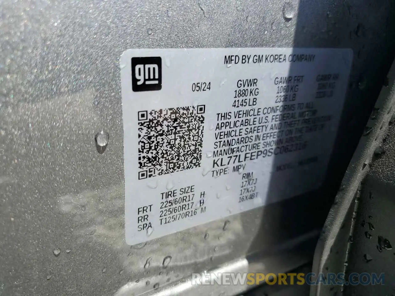 12 Photograph of a damaged car KL77LFEP9SC062316 CHEVROLET TRAX 2025
