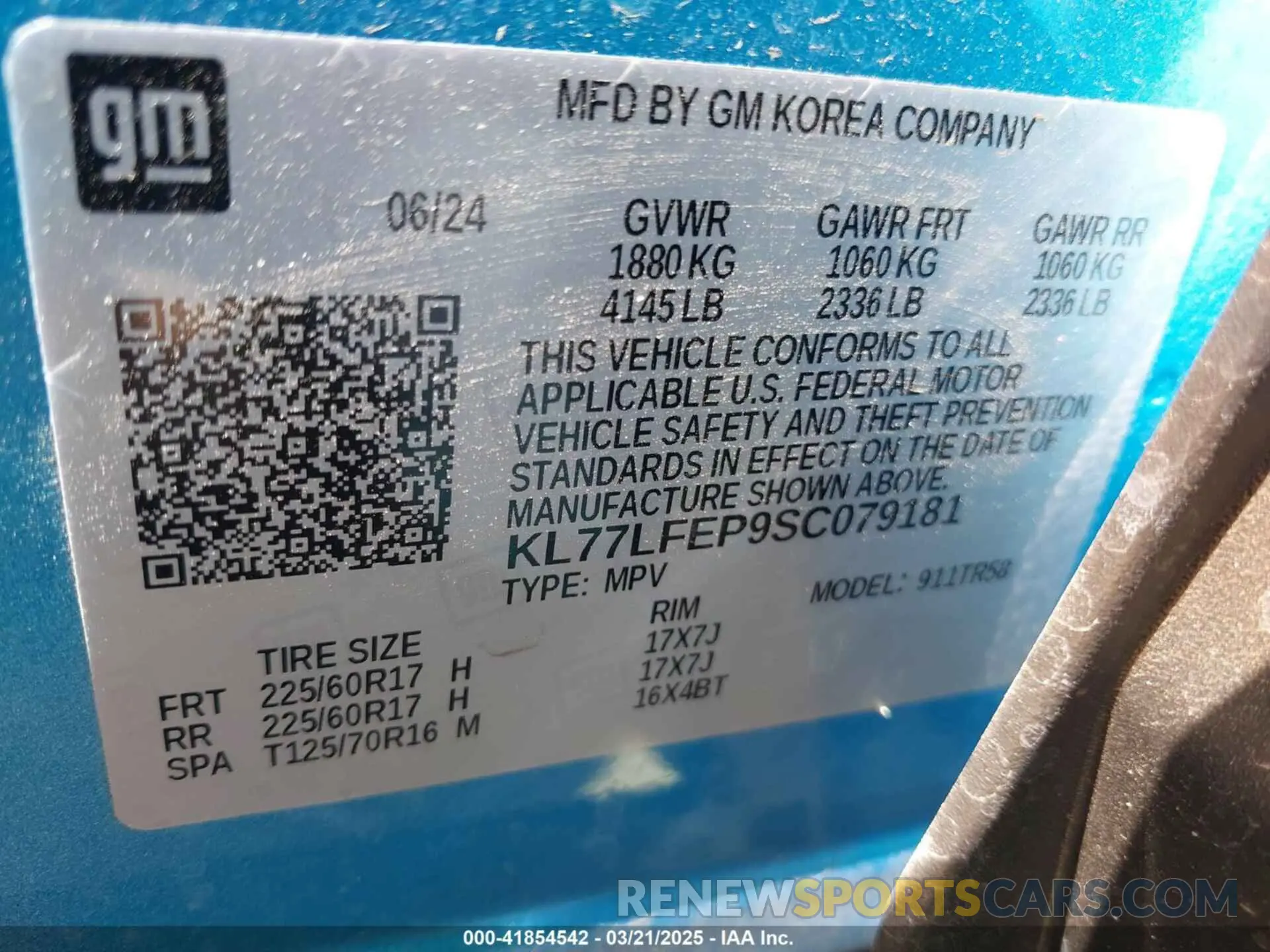 9 Photograph of a damaged car KL77LFEP9SC079181 CHEVROLET TRAX 2025
