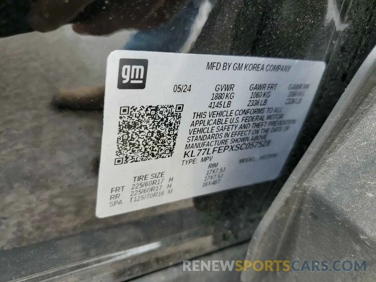 12 Photograph of a damaged car KL77LFEPXSC057528 CHEVROLET TRAX 2025