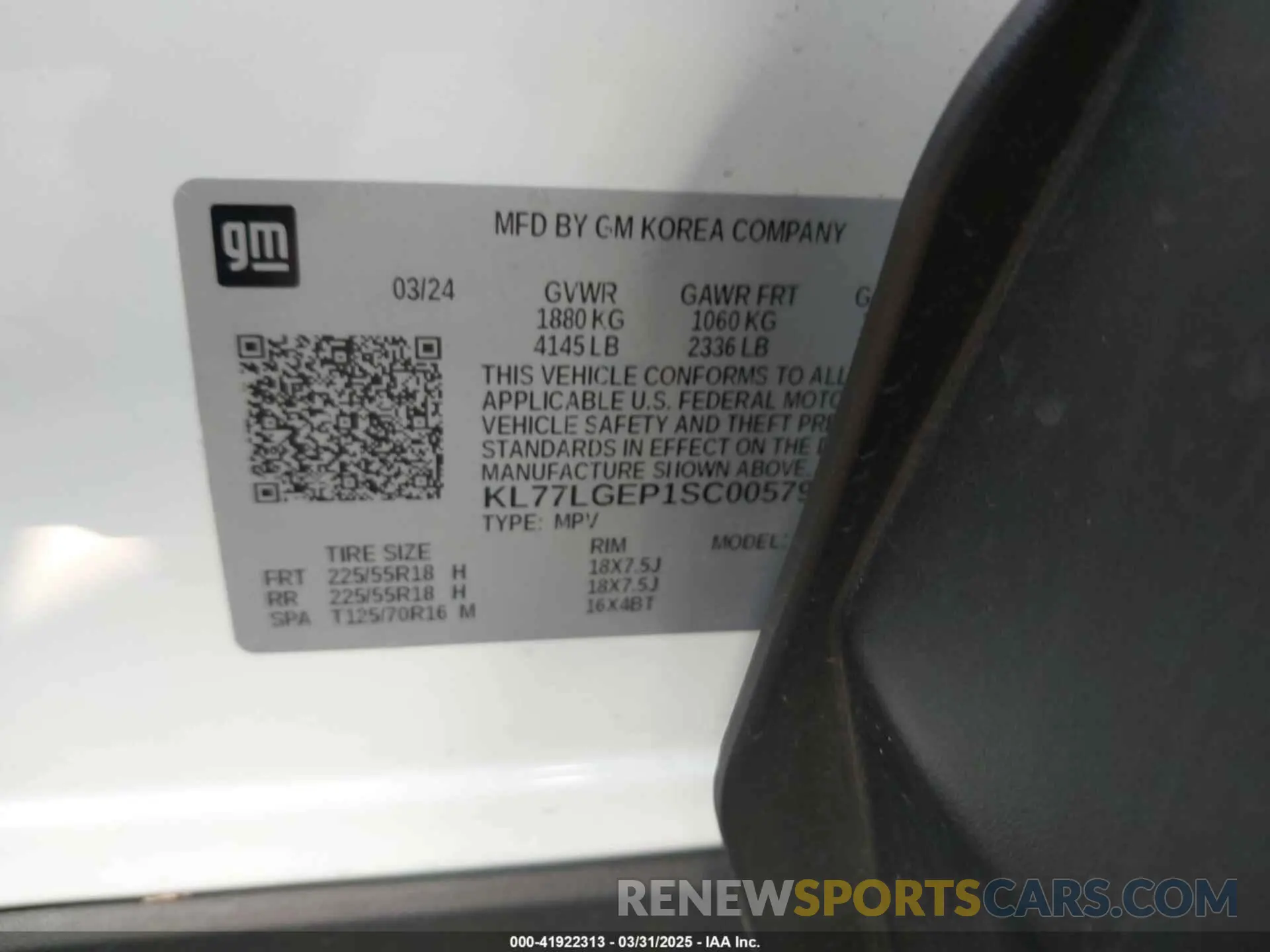 9 Photograph of a damaged car KL77LGEP1SC005792 CHEVROLET TRAX 2025