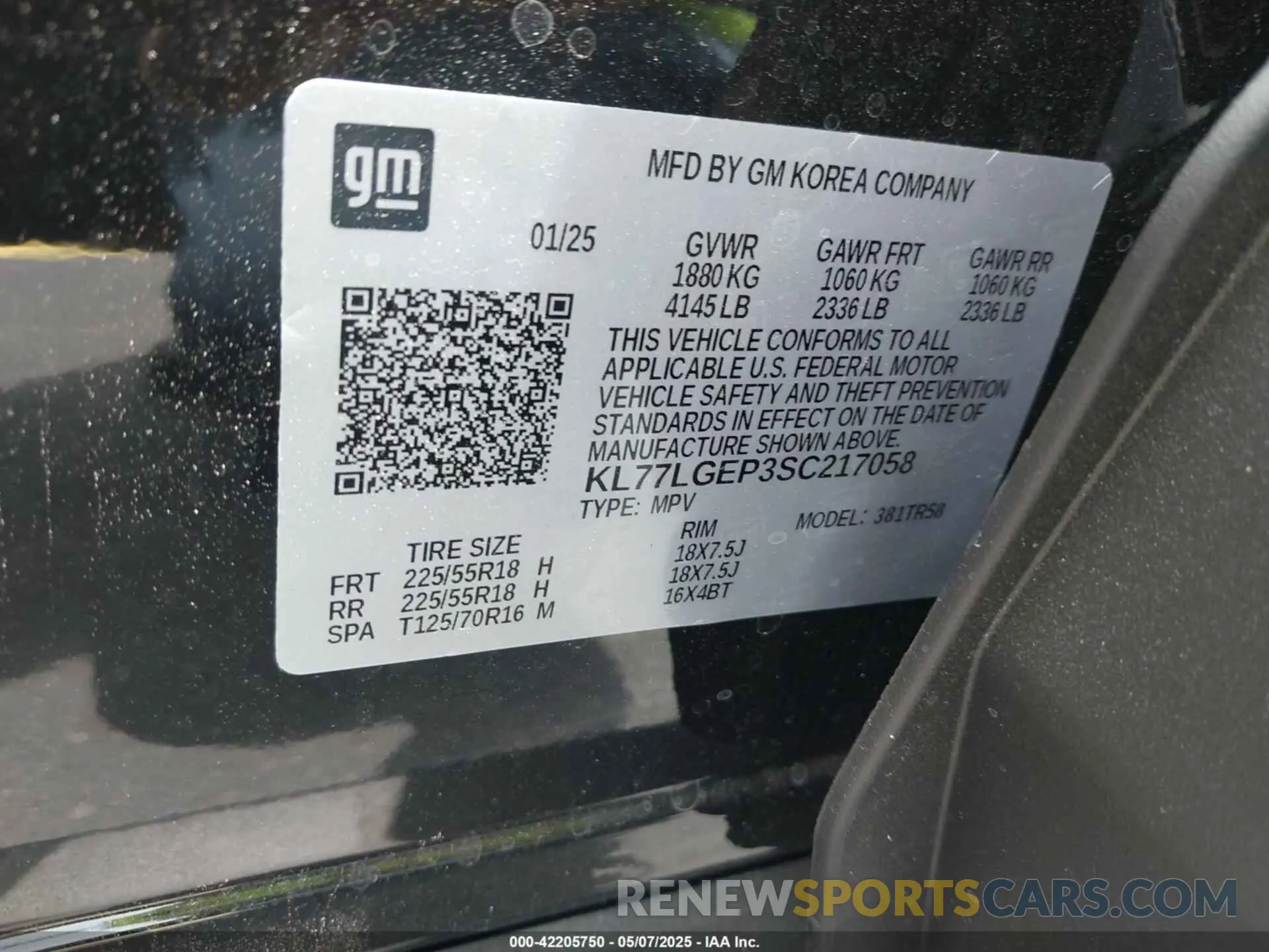9 Photograph of a damaged car KL77LGEP3SC217058 CHEVROLET TRAX 2025