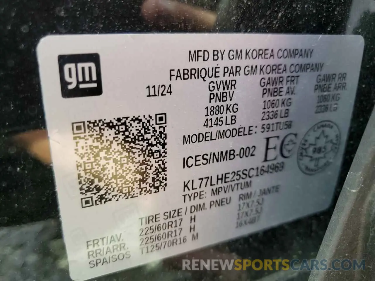 14 Photograph of a damaged car KL77LHE25SC164969 CHEVROLET TRAX 2025