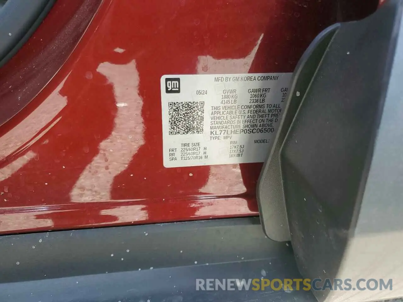 13 Photograph of a damaged car KL77LHEP0SC065004 CHEVROLET TRAX 2025