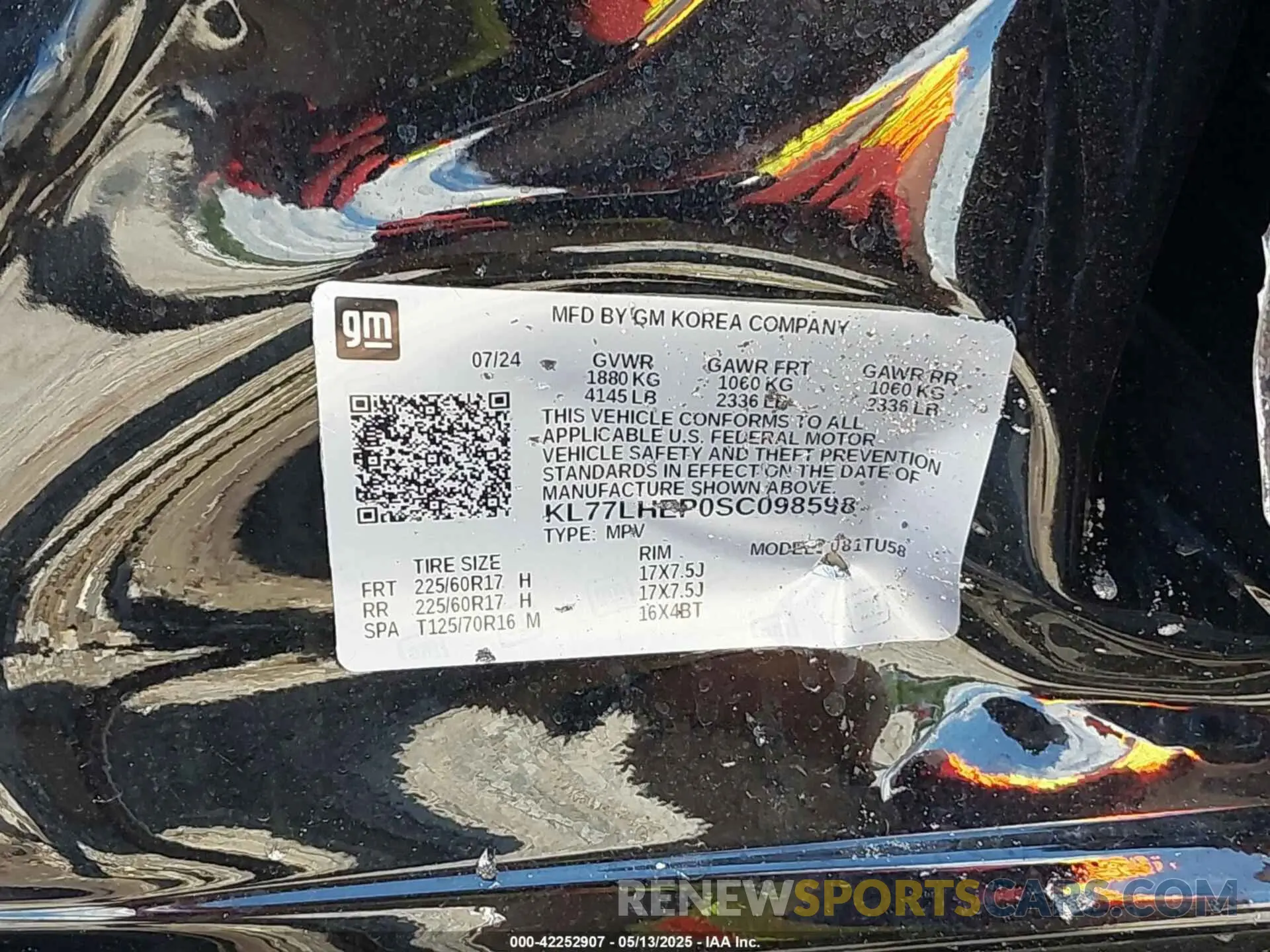 9 Photograph of a damaged car KL77LHEP0SC098598 CHEVROLET TRAX 2025