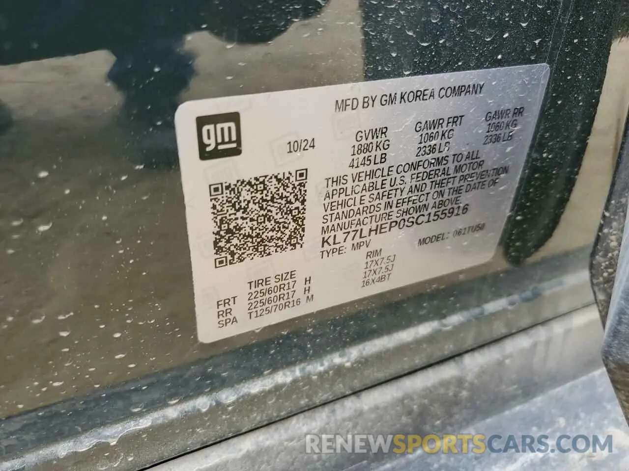 13 Photograph of a damaged car KL77LHEP0SC155916 CHEVROLET TRAX 2025