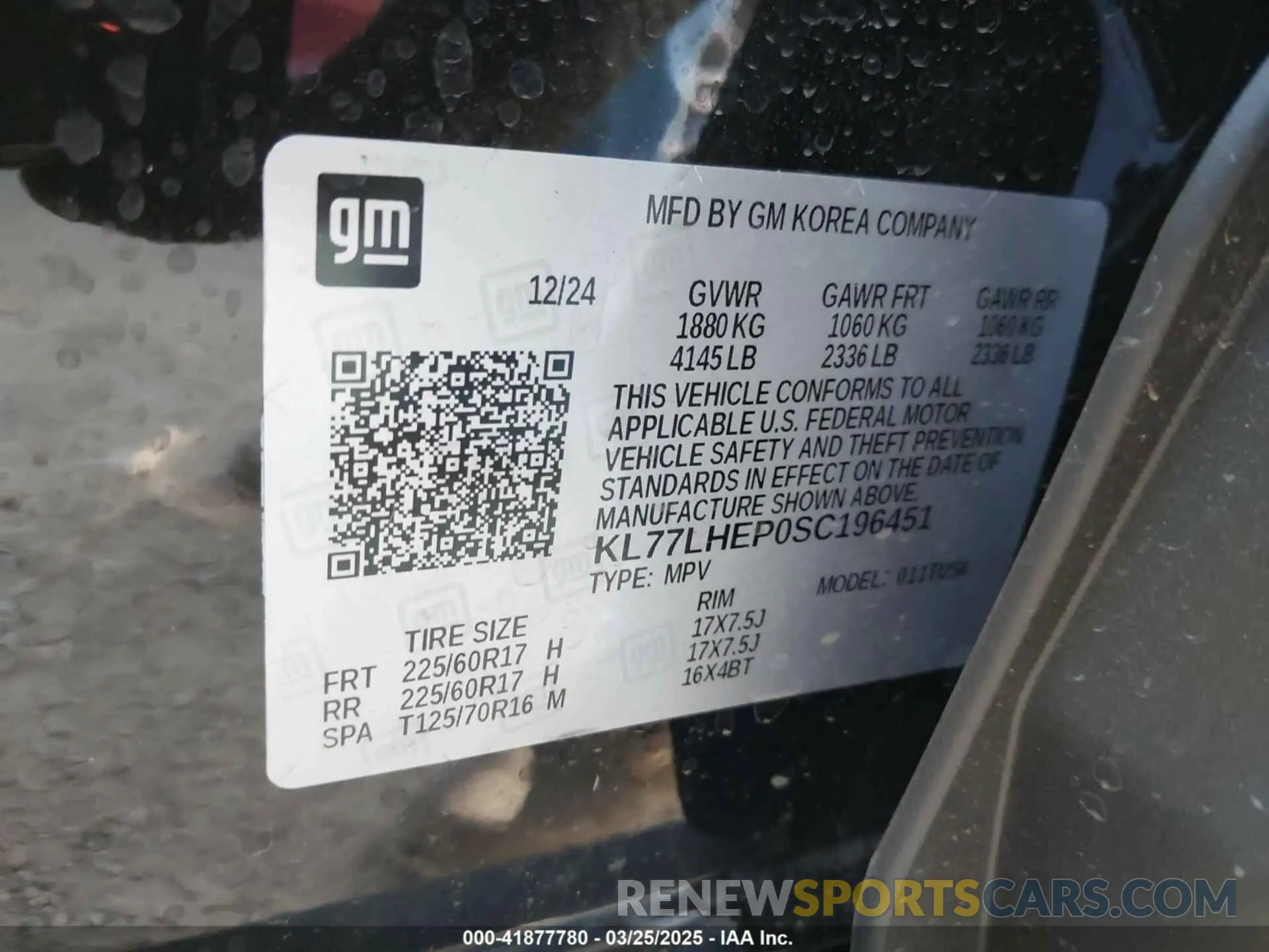 9 Photograph of a damaged car KL77LHEP0SC196451 CHEVROLET TRAX 2025