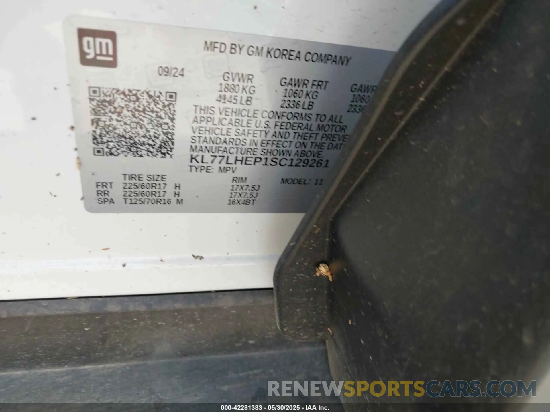 9 Photograph of a damaged car KL77LHEP1SC129261 CHEVROLET TRAX 2025