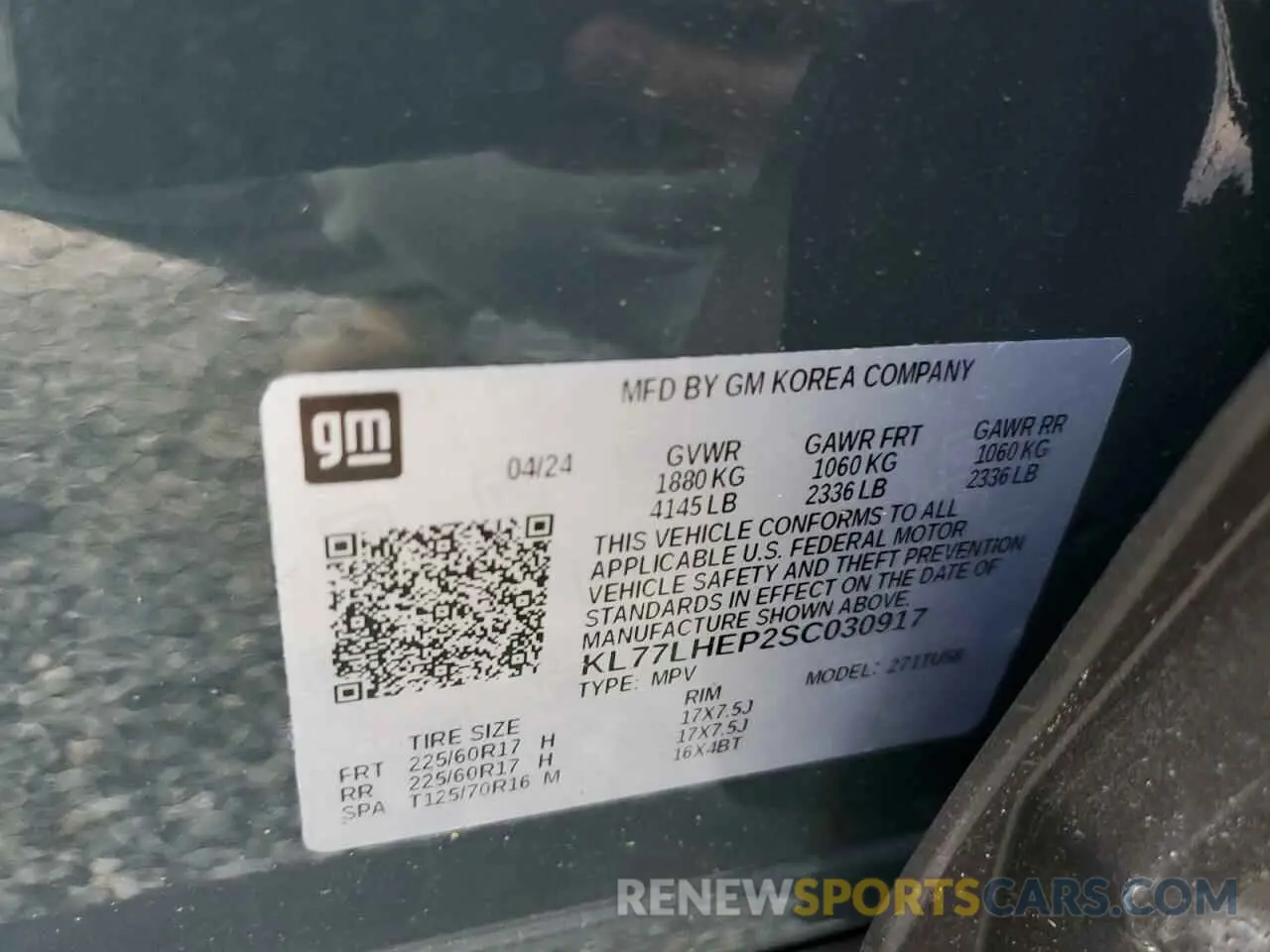 15 Photograph of a damaged car KL77LHEP2SC030917 CHEVROLET TRAX 2025