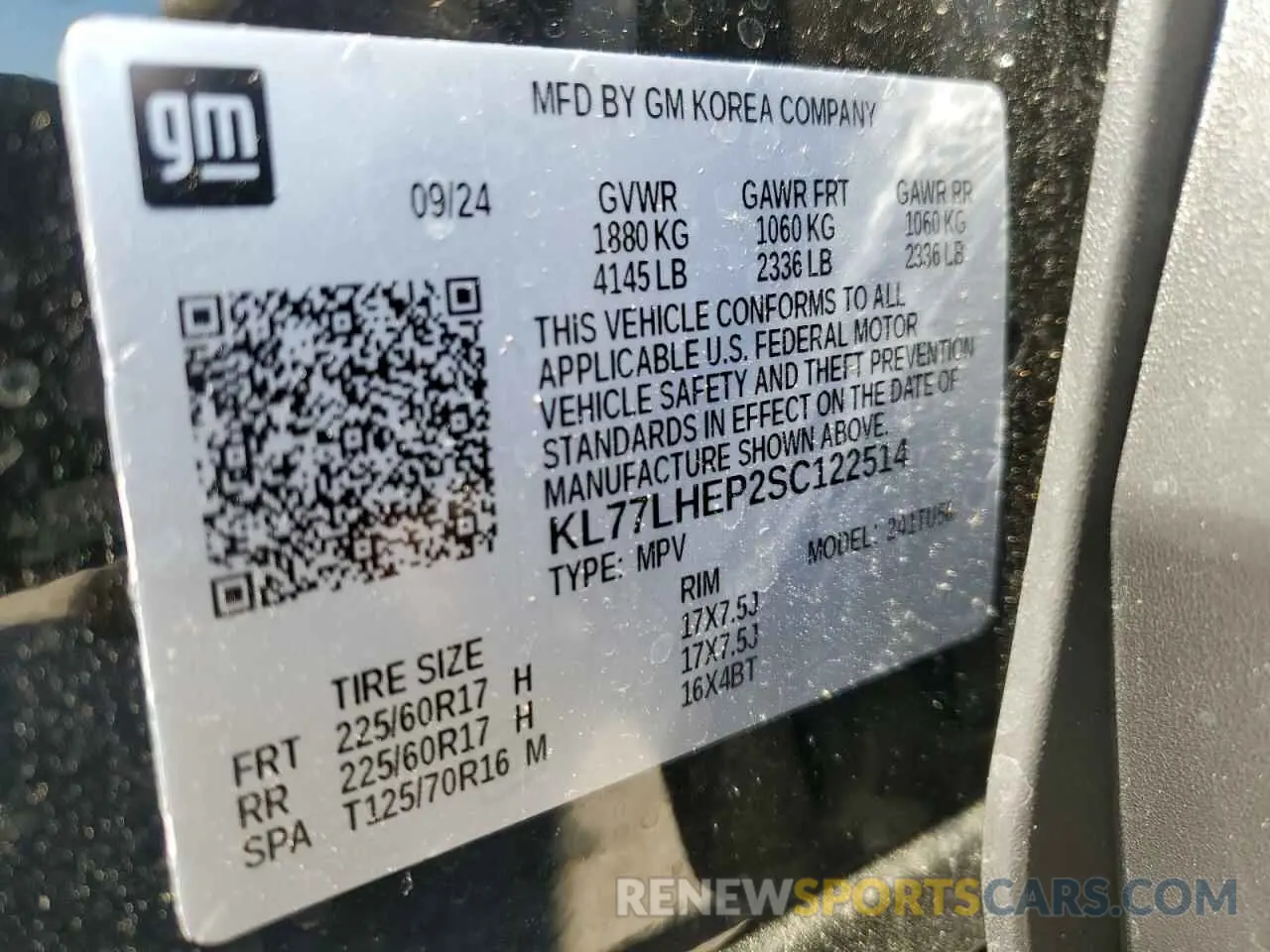 13 Photograph of a damaged car KL77LHEP2SC122514 CHEVROLET TRAX 2025