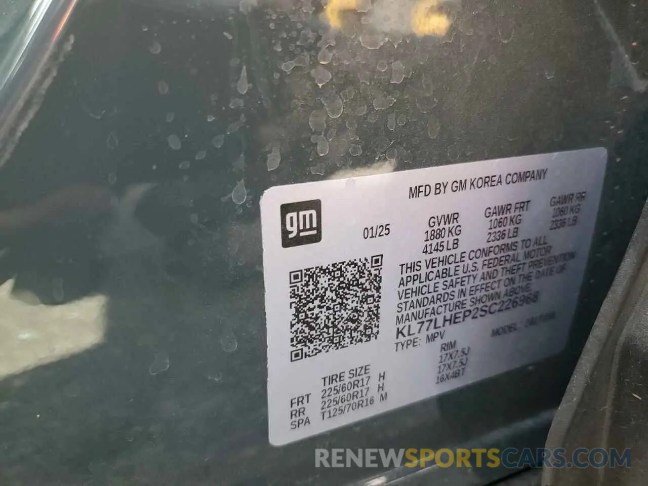 12 Photograph of a damaged car KL77LHEP2SC226968 CHEVROLET TRAX 2025